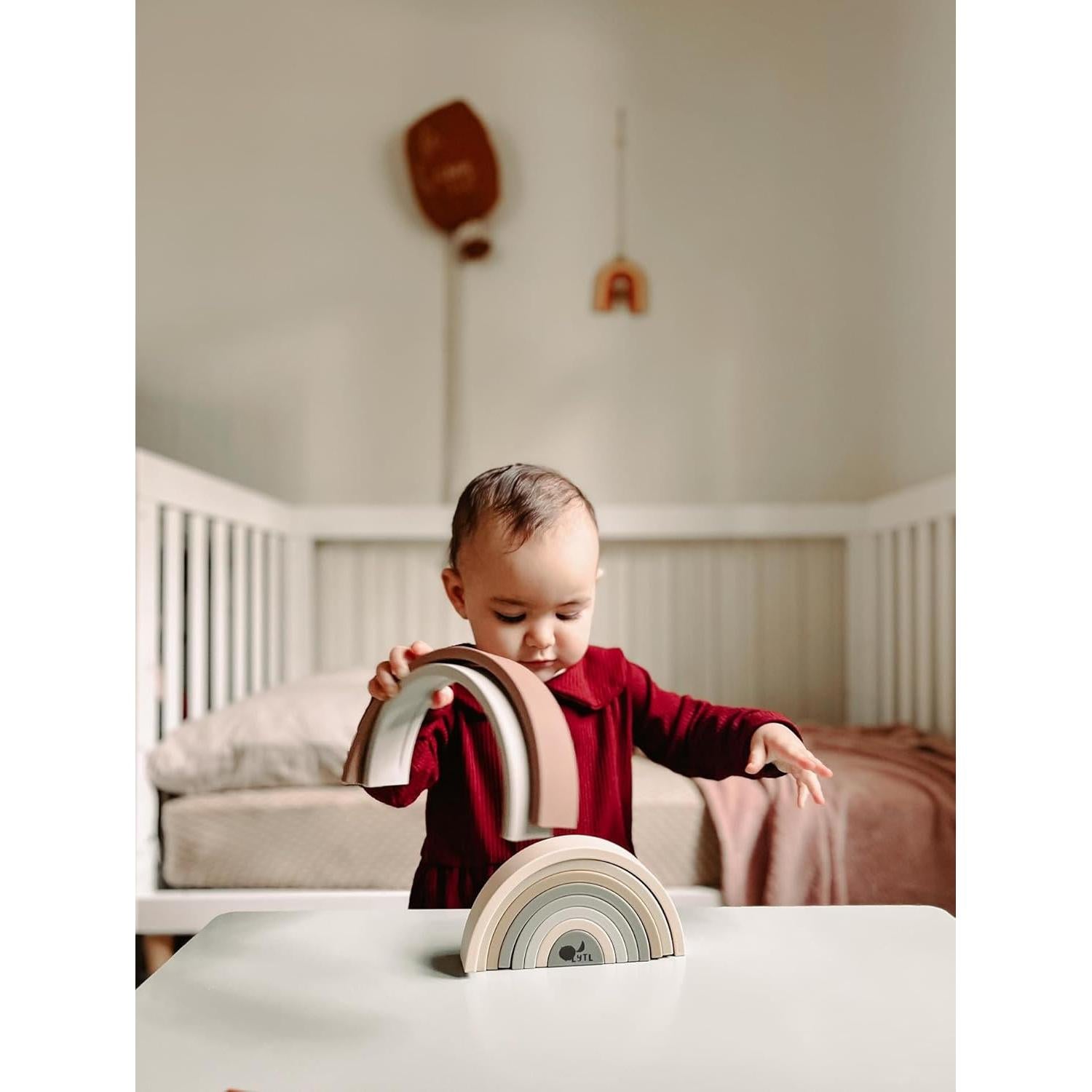 Juguete Apilable Arcoíris Lytl - Silicona Montessori 10 Piezas