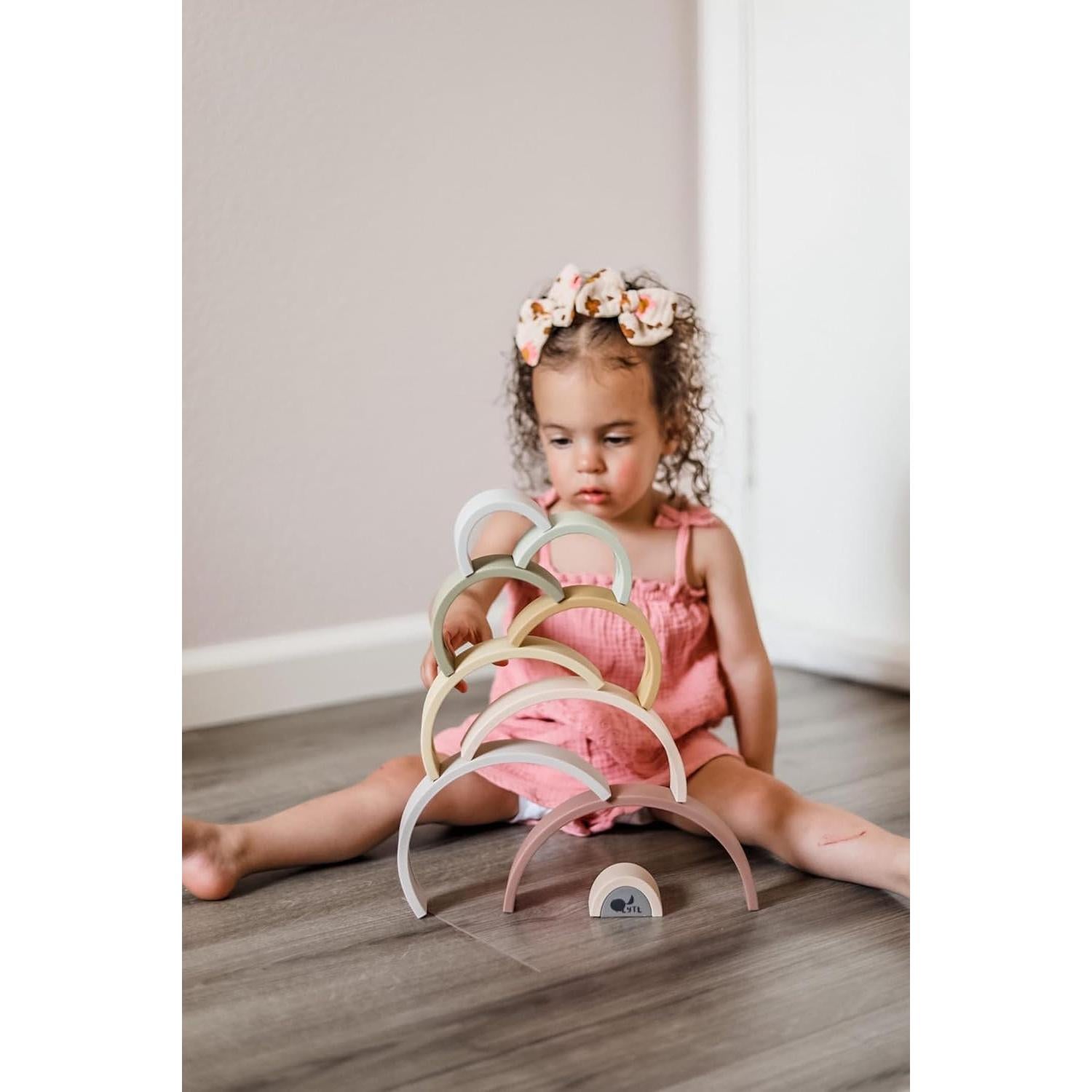 Juguete Apilable Arcoíris Lytl - Silicona Montessori 10 Piezas