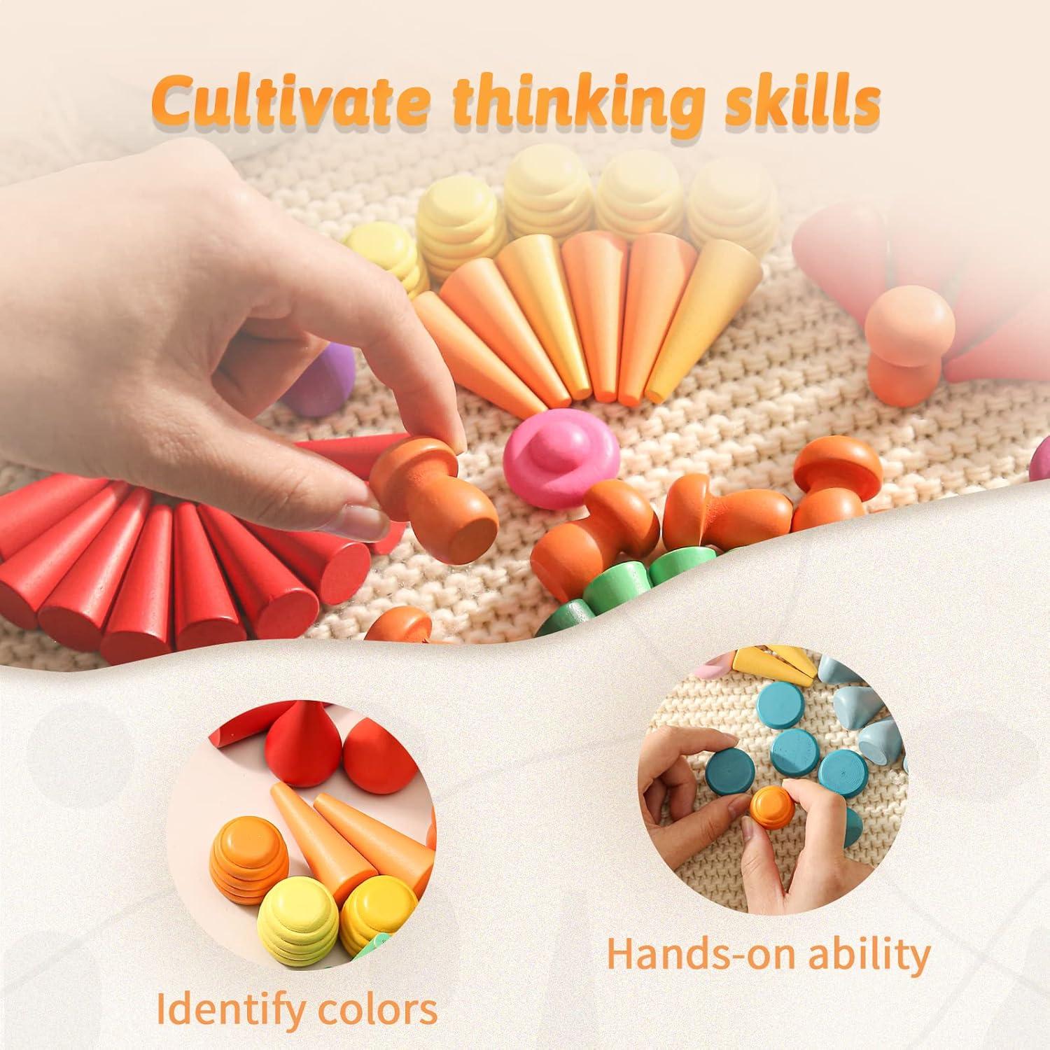 Juguete de Apilamiento Arcoíris Promise Babe 162 Piezas Montessori