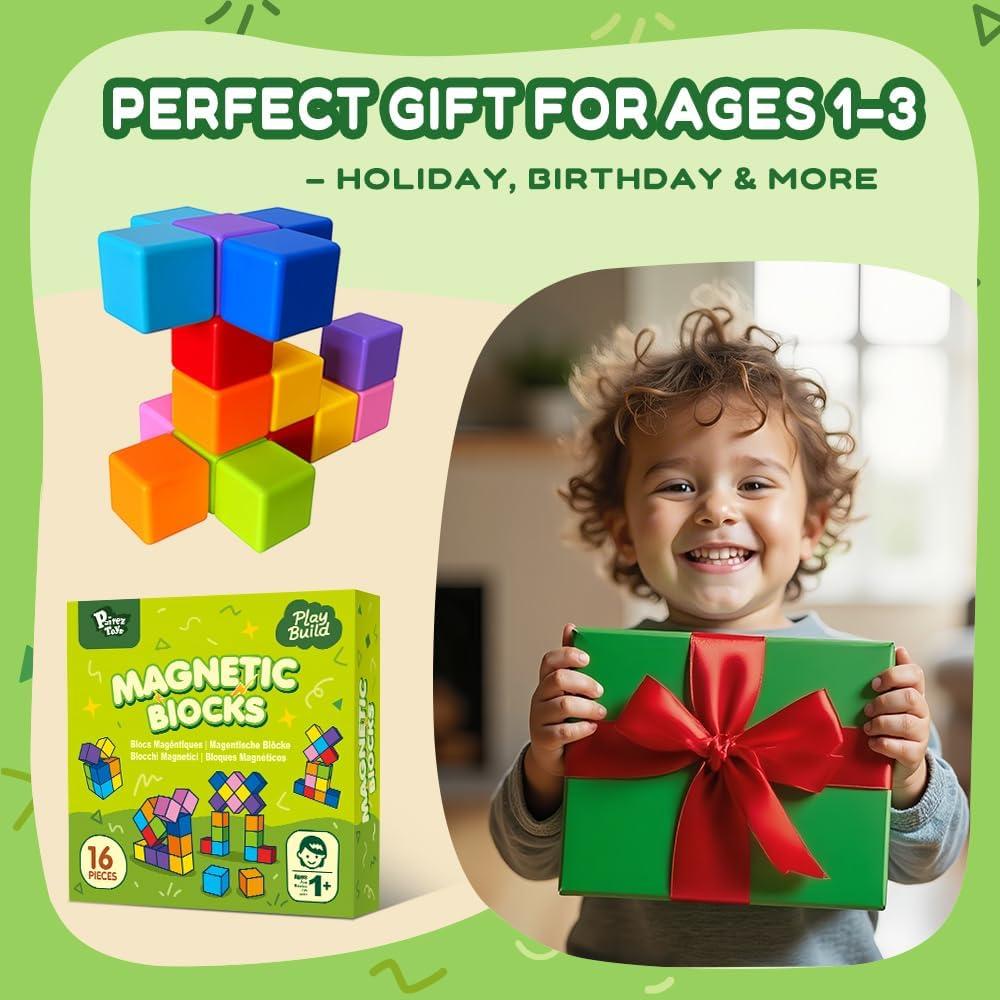 Bloques Magnéticos Grandes Pairez Toys 16PCS 4.2 cm 8 Colores