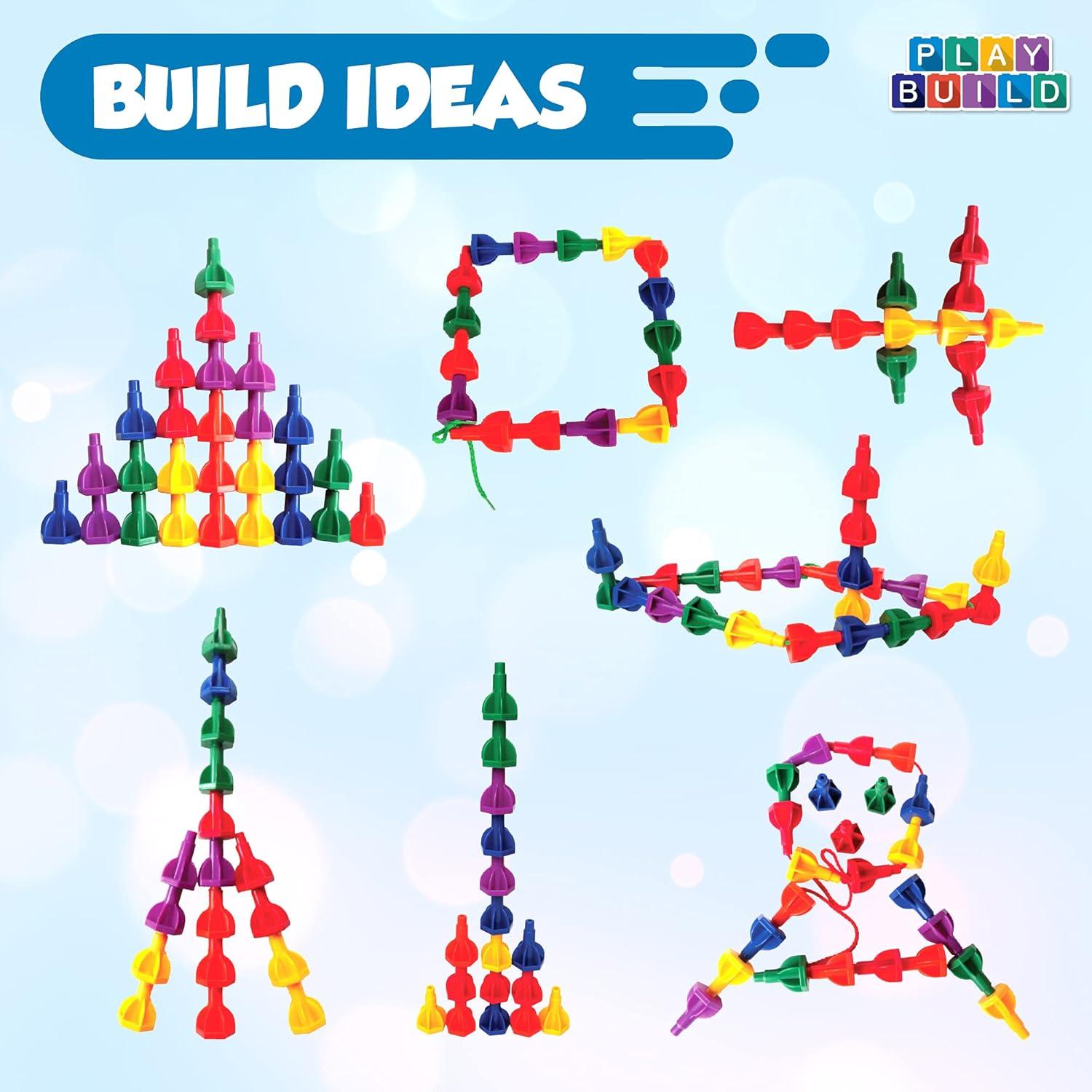 Juego de Clavos Arcoíris Deluxe 200pc PlayBuild - Juguete STEM 3+