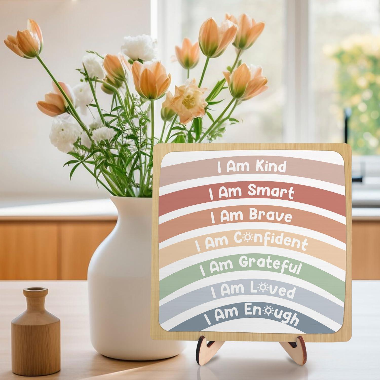 Letrero de Madera Inspiracional DMADNF 15x15 cm - Soy Amable