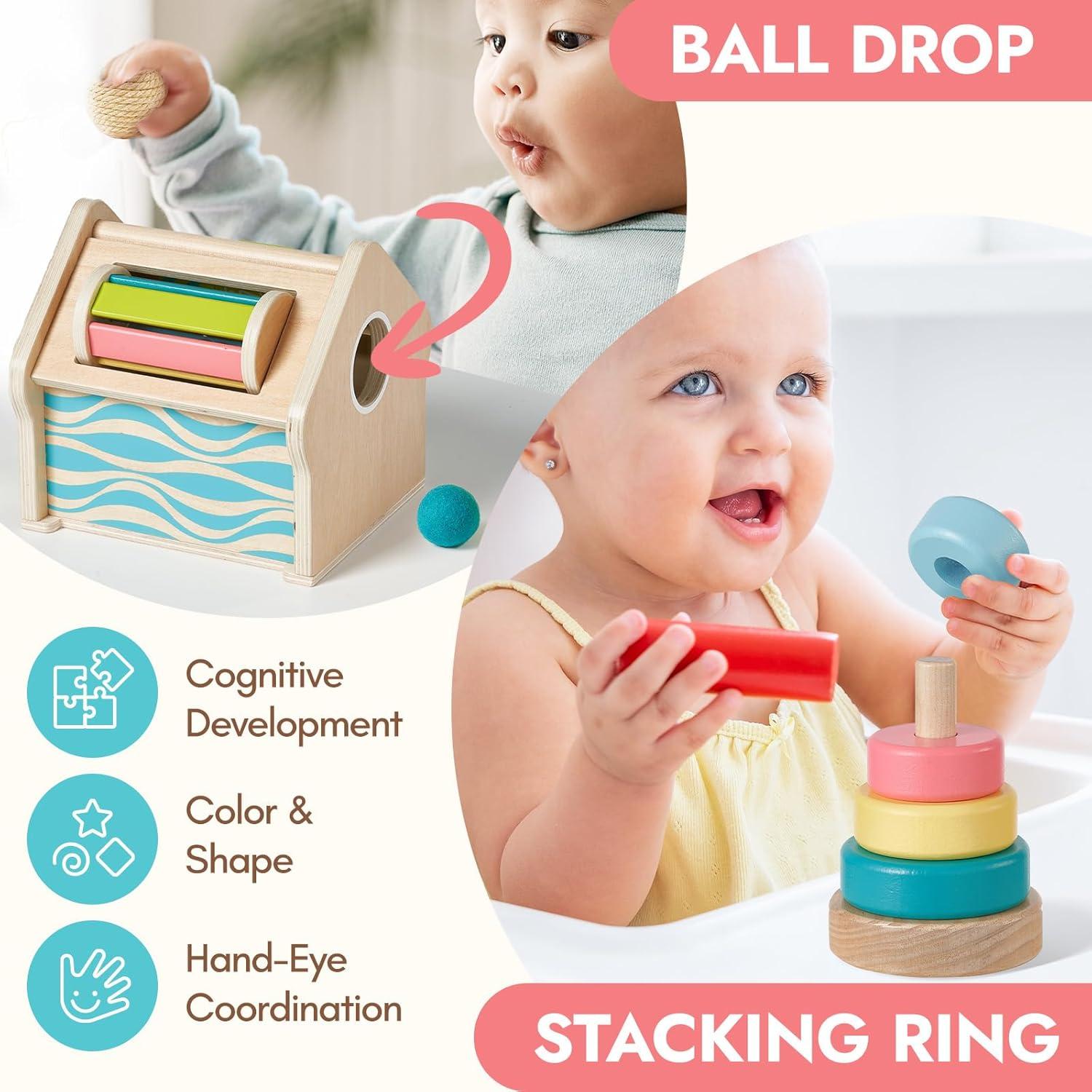 Juguetes Montessori 6-en-1 Guoli para Bebés 6-12 Meses