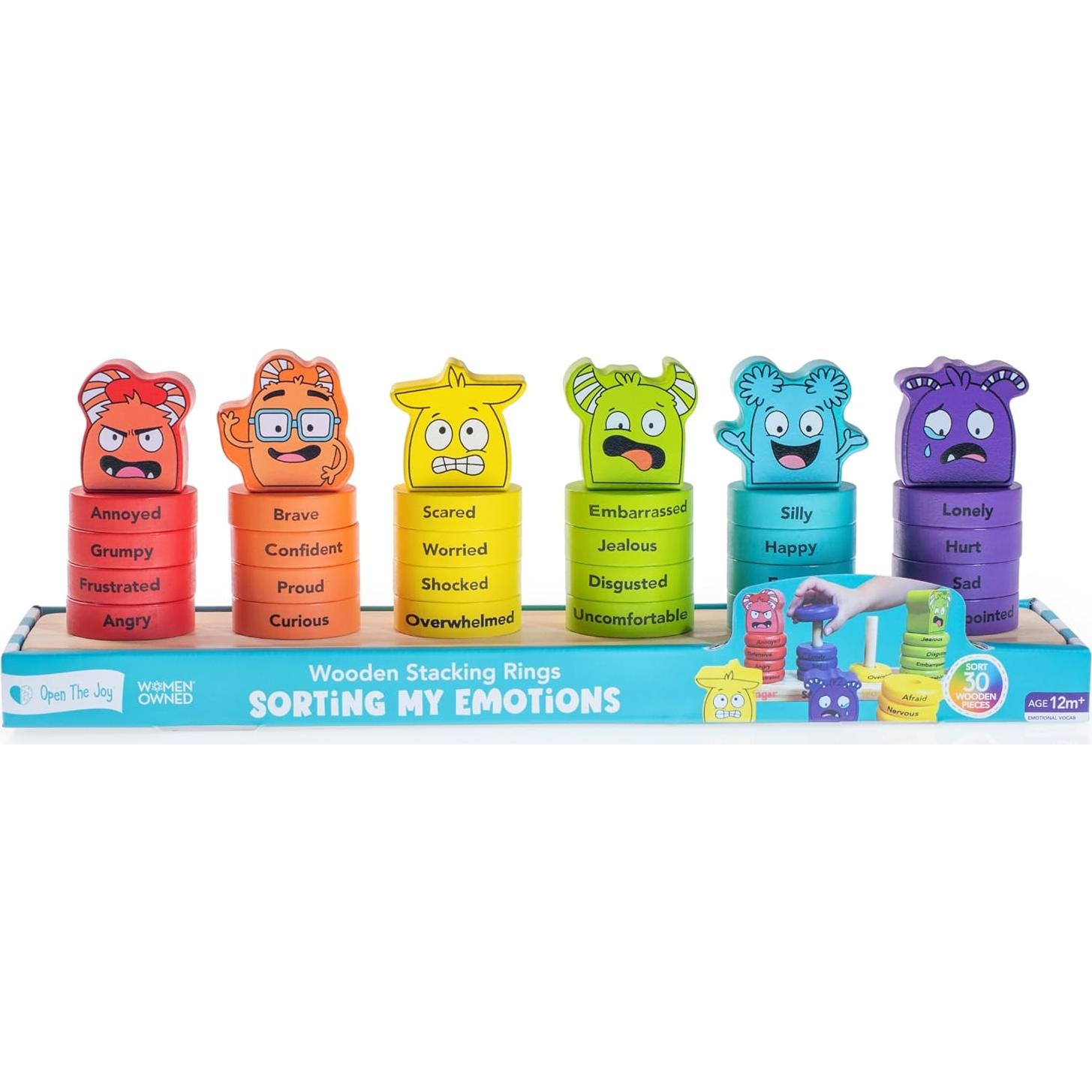 Anillos Apilables de Emociones Open The Joy - Juguete Montessori 30 Piezas