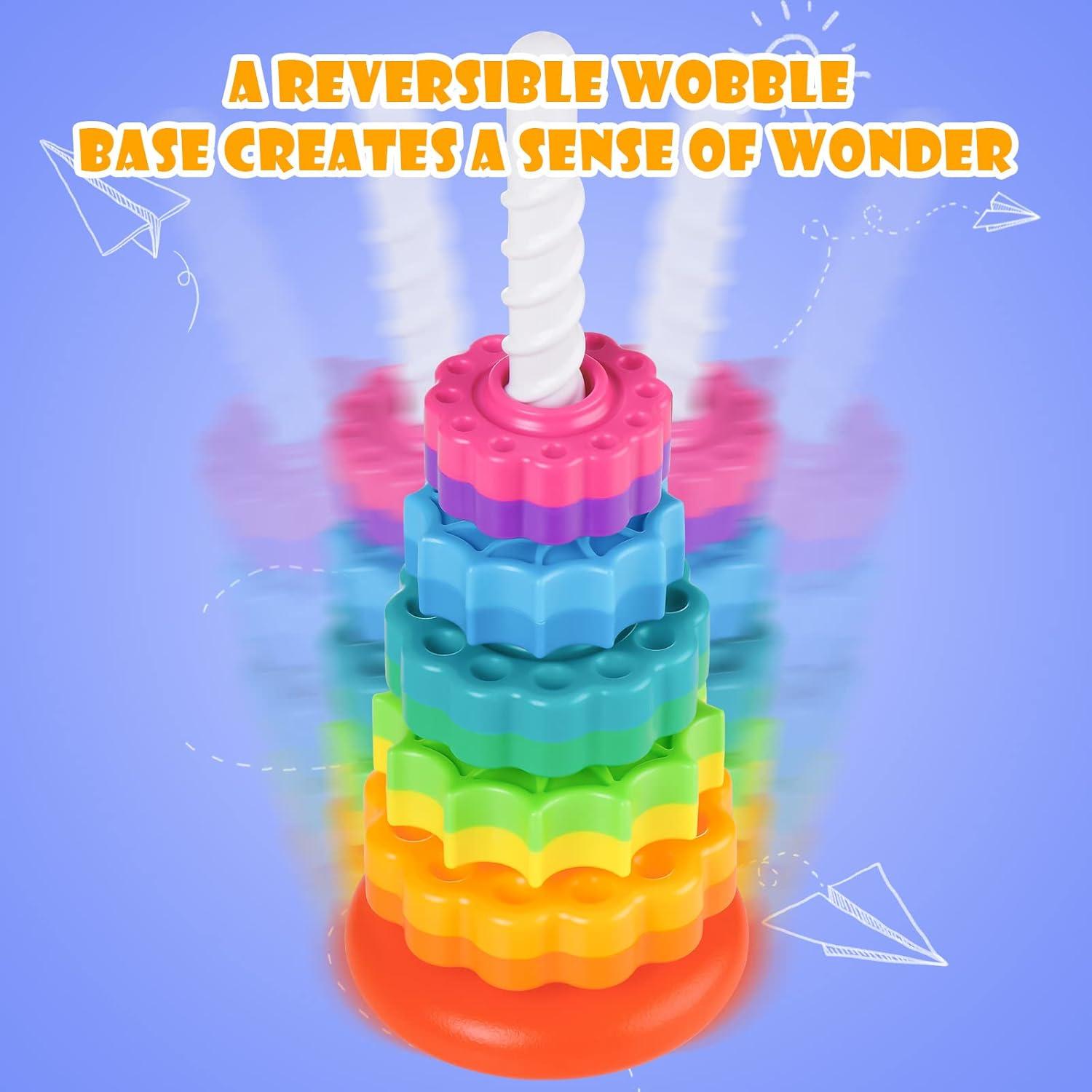 Juguete Apilable Giratorio NiToy Torre Arcoíris 6 Discos