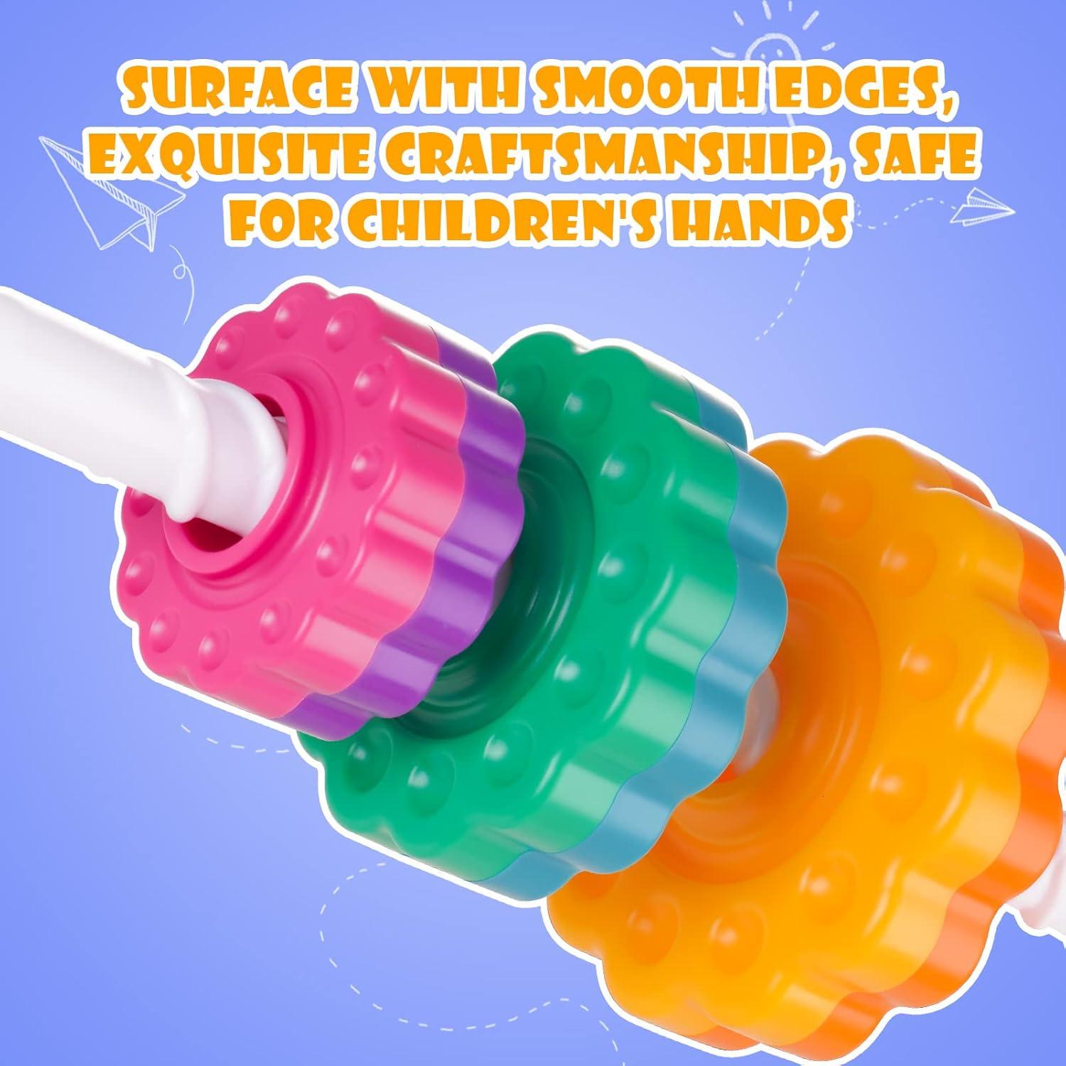 Juguete Apilable Giratorio NiToy Torre Arcoíris 6 Discos