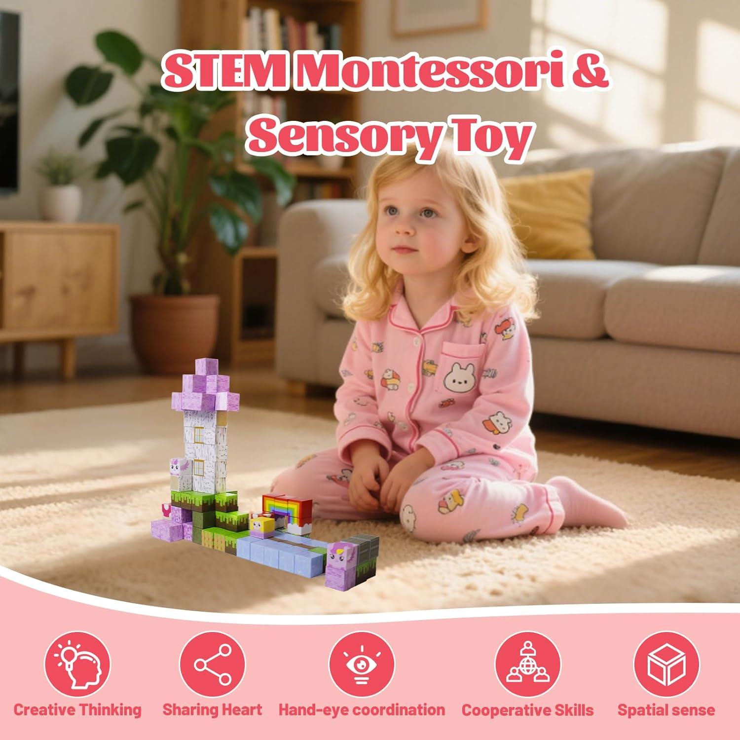 Bloques Magnéticos 100 PCS Lolomi Juguetes Educativos 2 cm