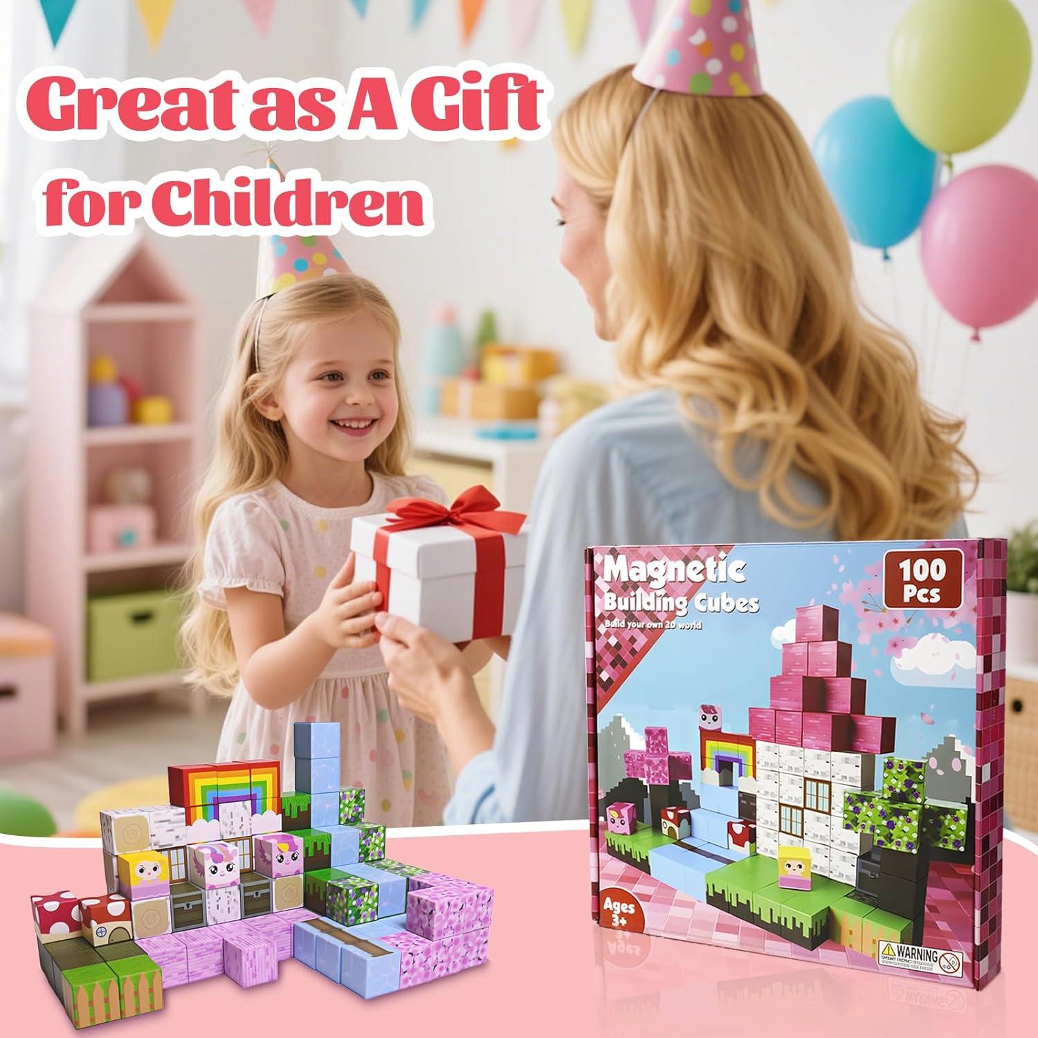 Bloques Magnéticos 100 PCS Lolomi Juguetes Educativos 2 cm