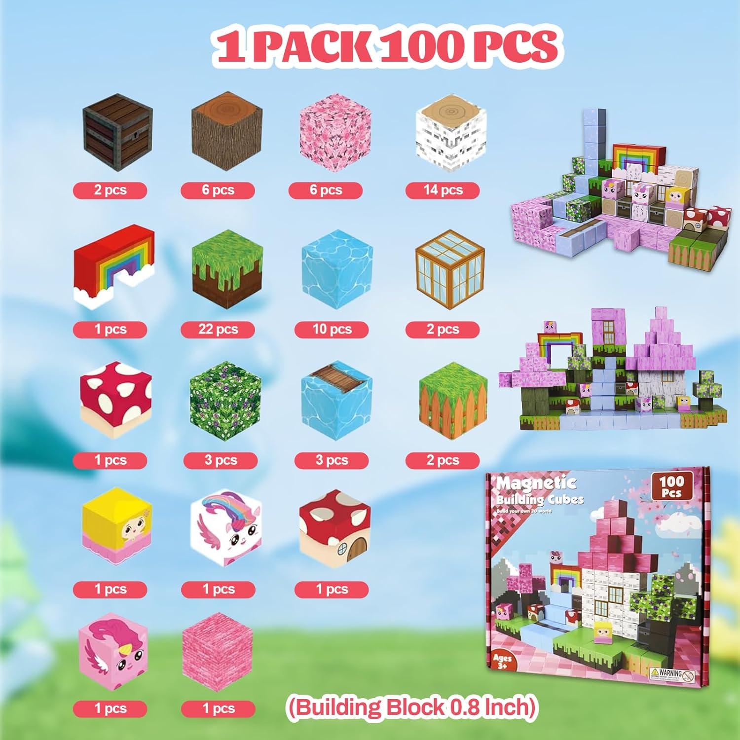 Bloques Magnéticos 100 PCS Lolomi Juguetes Educativos 2 cm