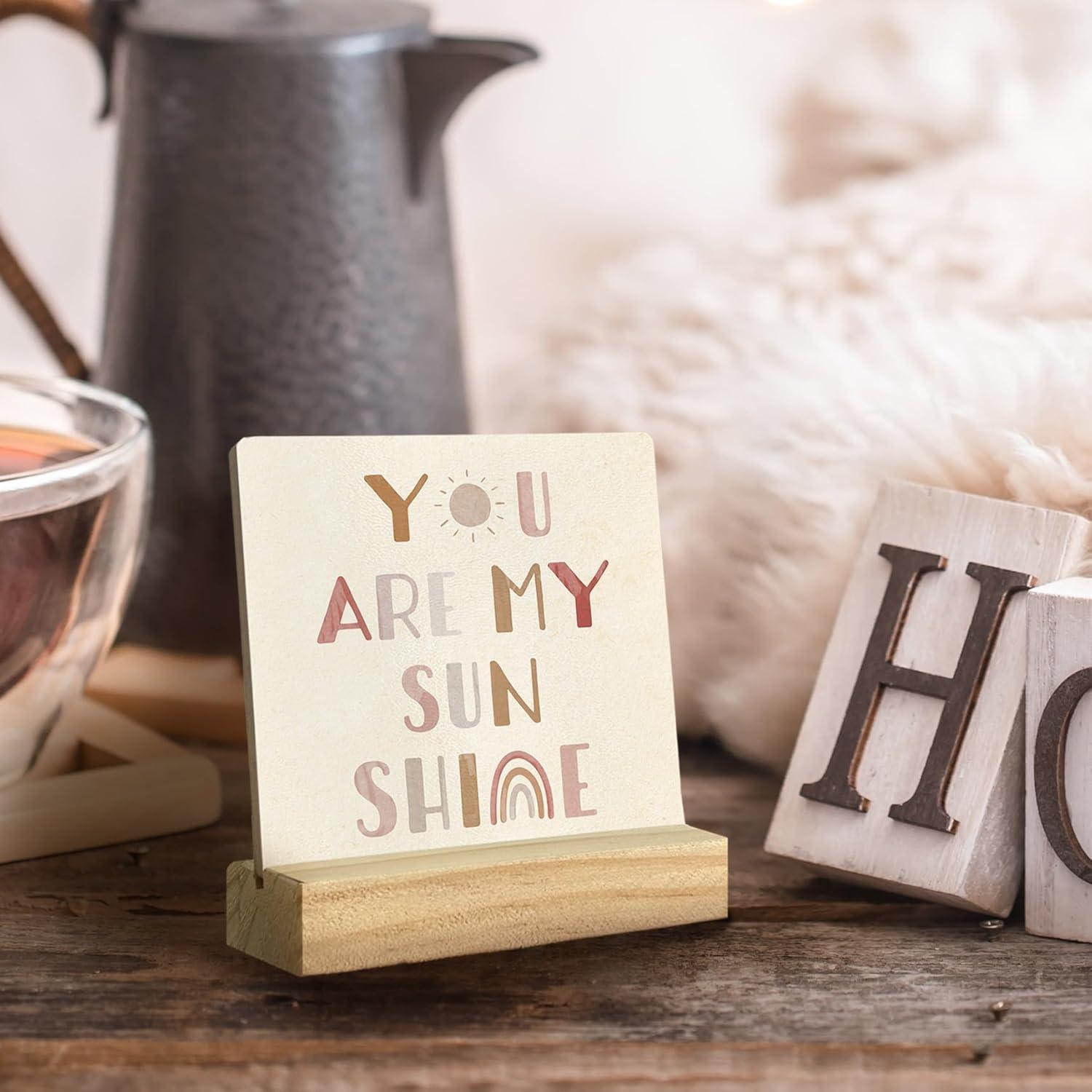 Letrero de Madera Motivacional QASHWEY Eres mi Sol 10x10 cm