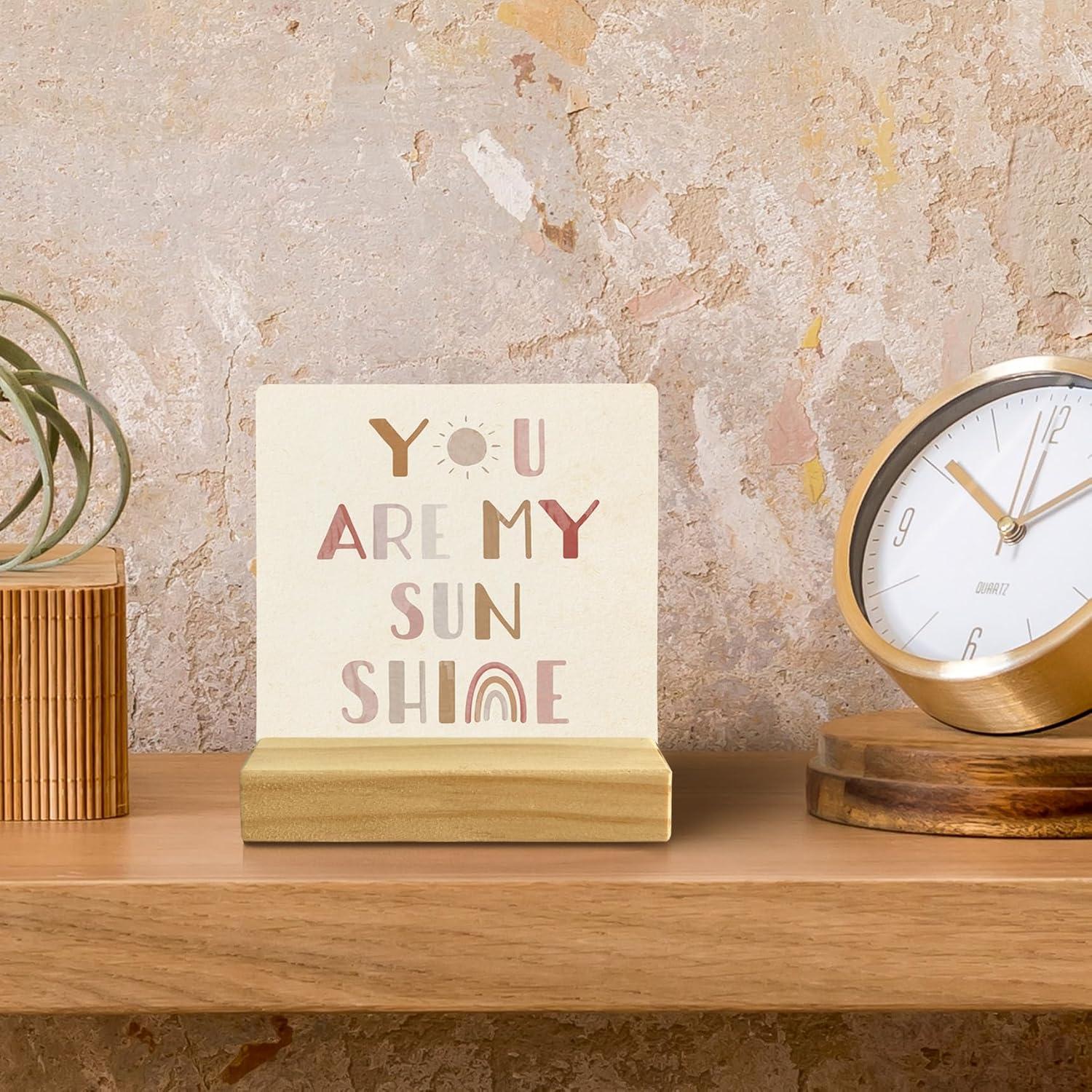 Letrero de Madera Motivacional QASHWEY Eres mi Sol 10x10 cm