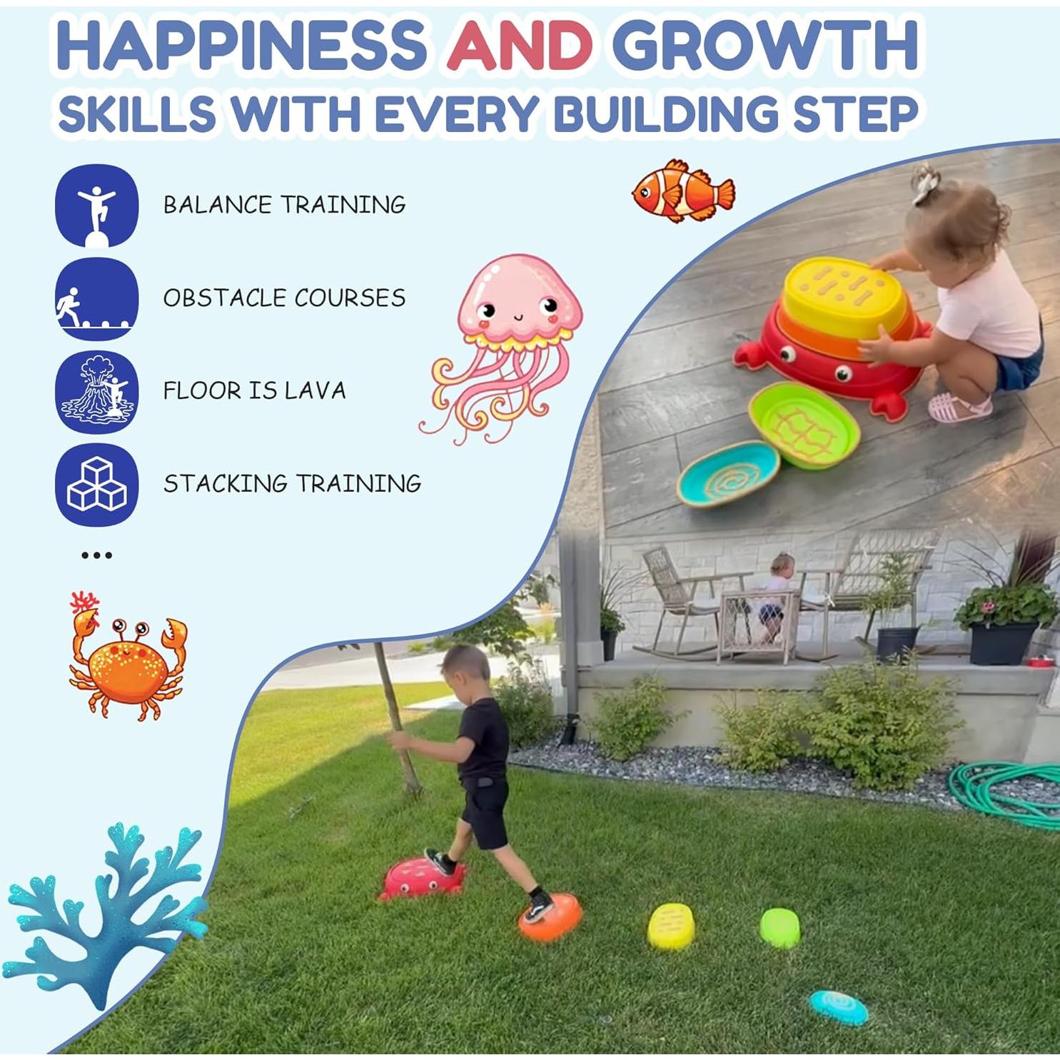 Piedras de Paso Sensoriales Makarci para Niños - 5 Piezas