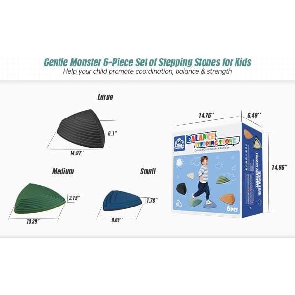 Piedras de Equilibrio WOOD CITY Set 6 PCS Antideslizantes Niños