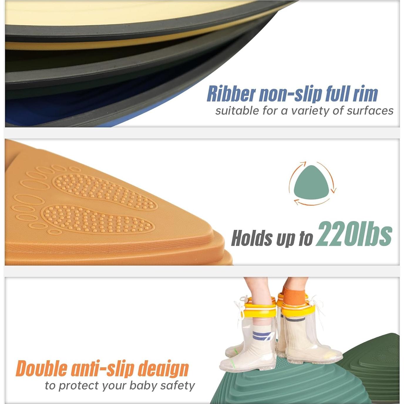 Piedras de Equilibrio WOOD CITY Set 6 PCS Antideslizantes Niños