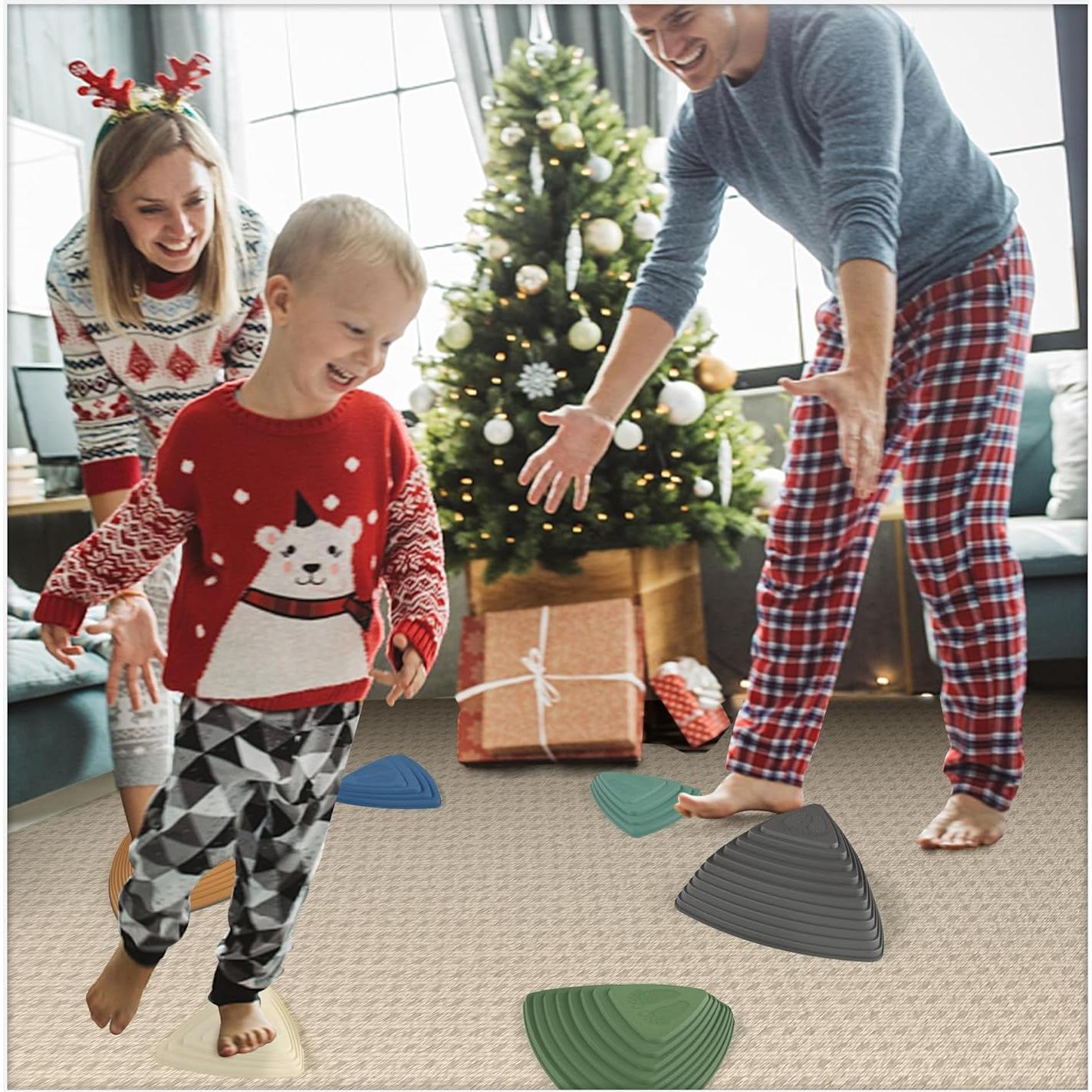 Piedras de Equilibrio WOOD CITY Set 6 PCS Antideslizantes Niños