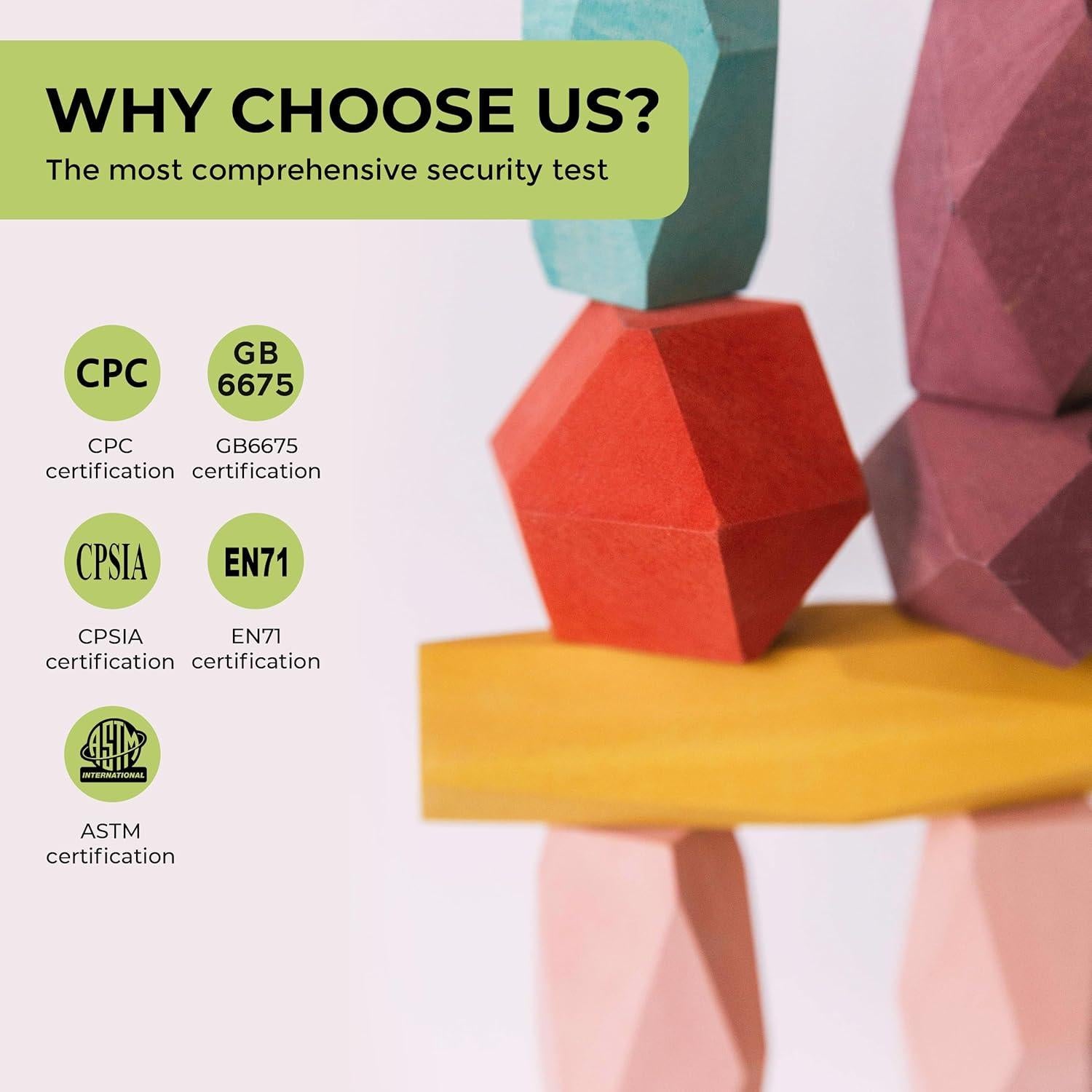 10 Piezas Bloques de Equilibrio de Madera AVDAR - Juguetes Educativos