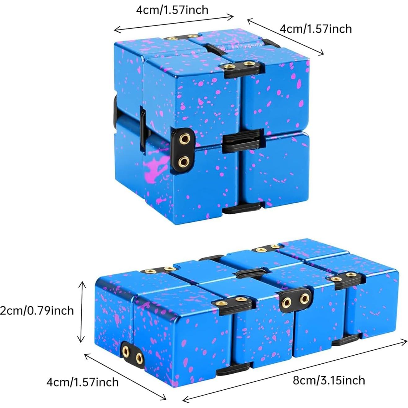 Cubo Infinito Antiestrés Metal Rovzukct 5.58cm Alivio Estrés