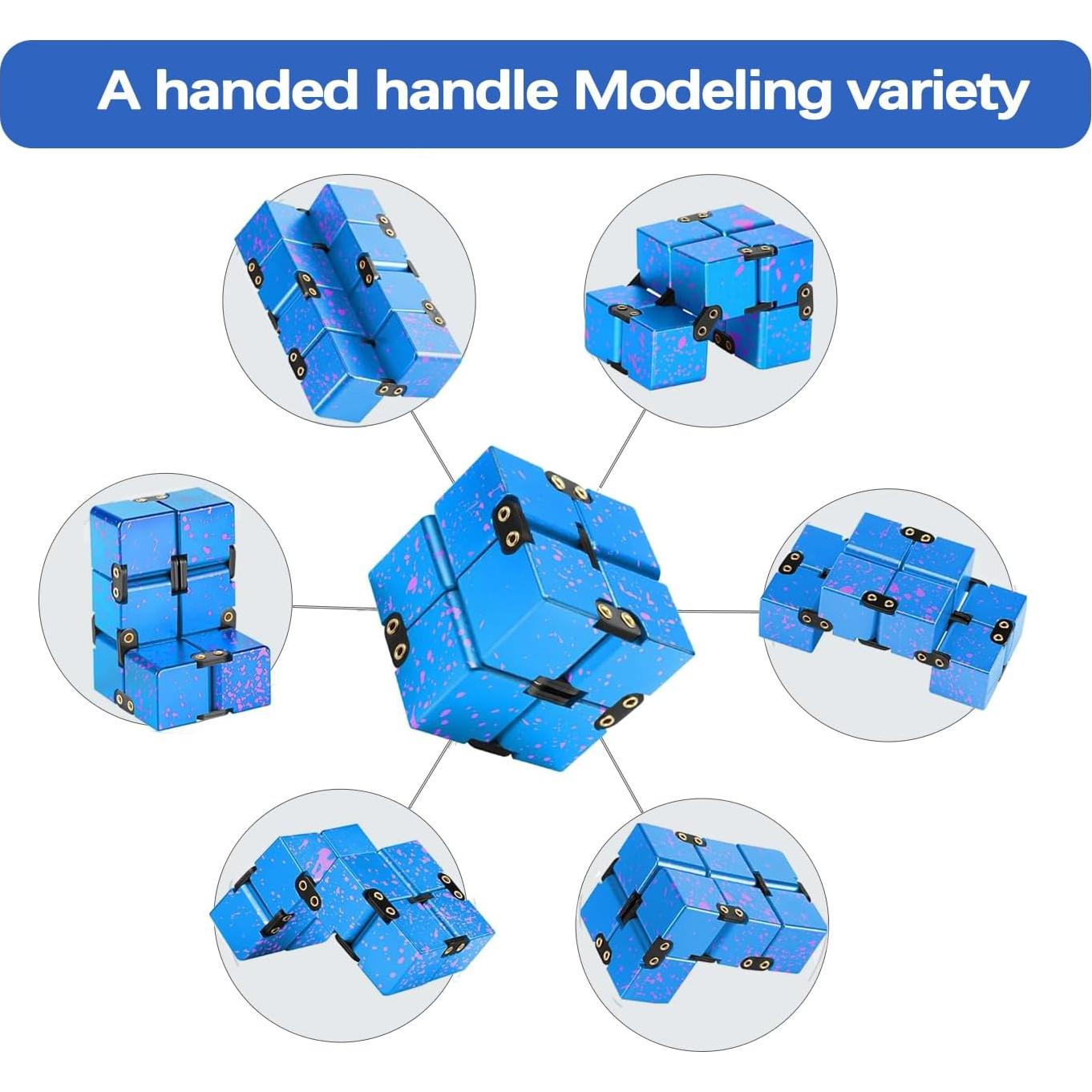 Cubo Infinito Antiestrés Metal Rovzukct 5.58cm Alivio Estrés