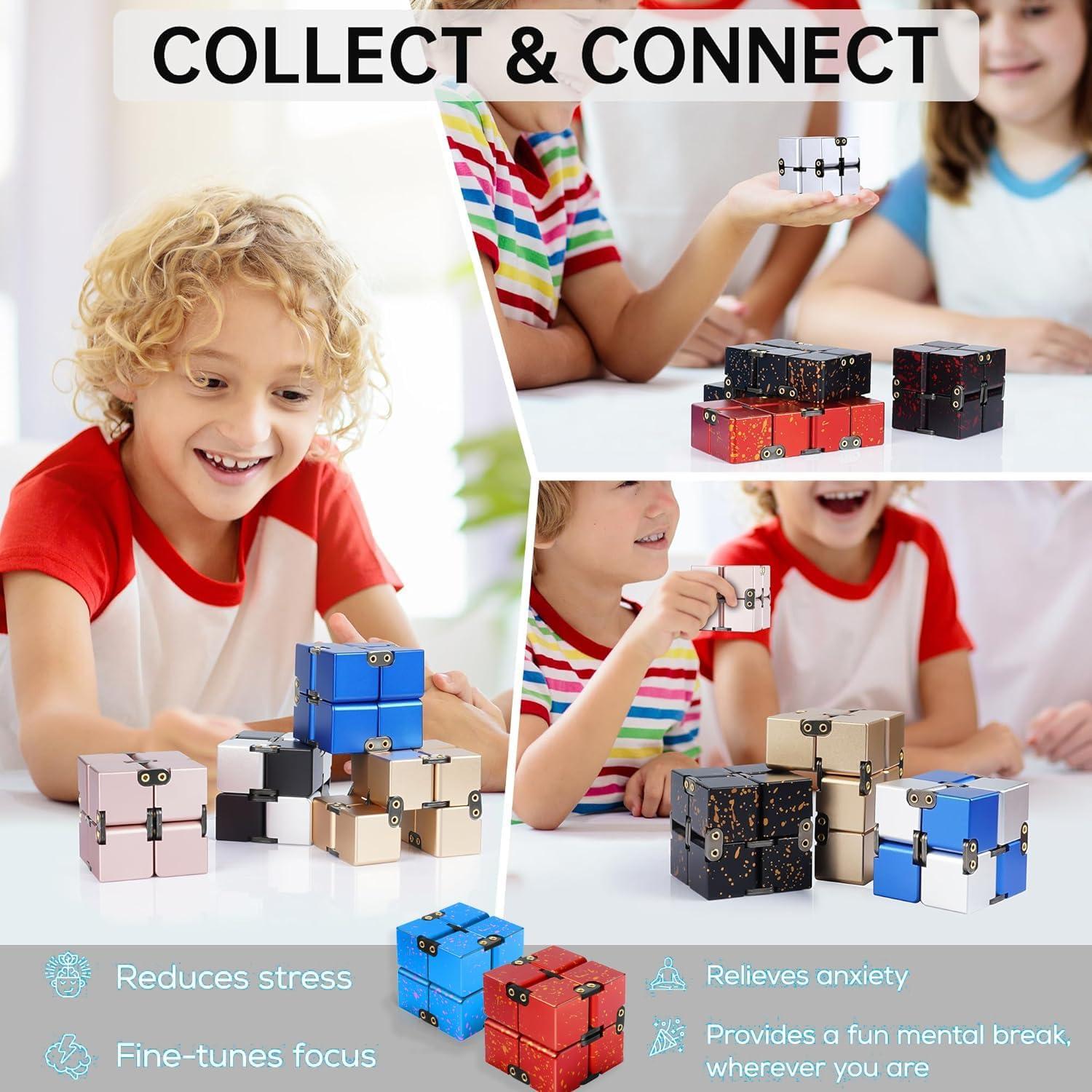 Cubo Infinito Antiestrés Metal Rovzukct 5.58cm Alivio Estrés