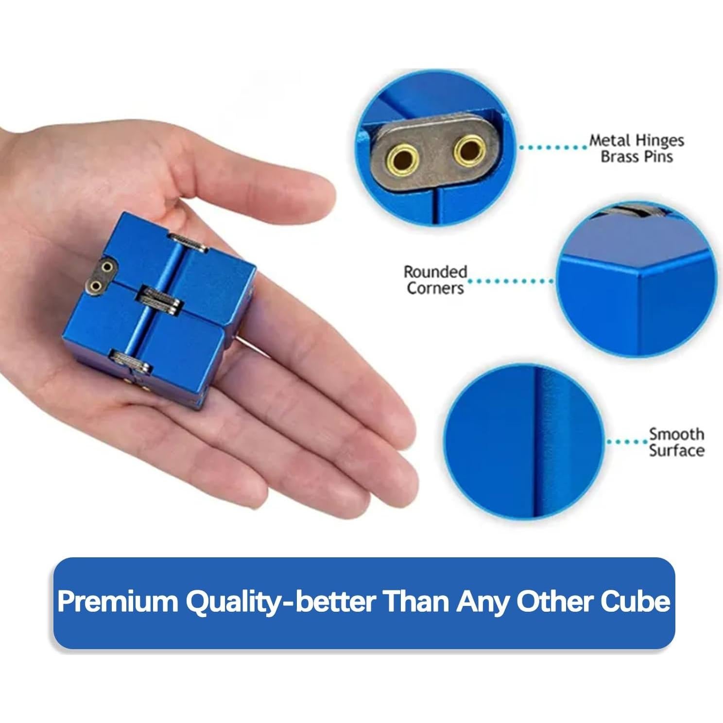 Cubo Infinito Antiestrés Metal Rovzukct 5.58cm Alivio Estrés