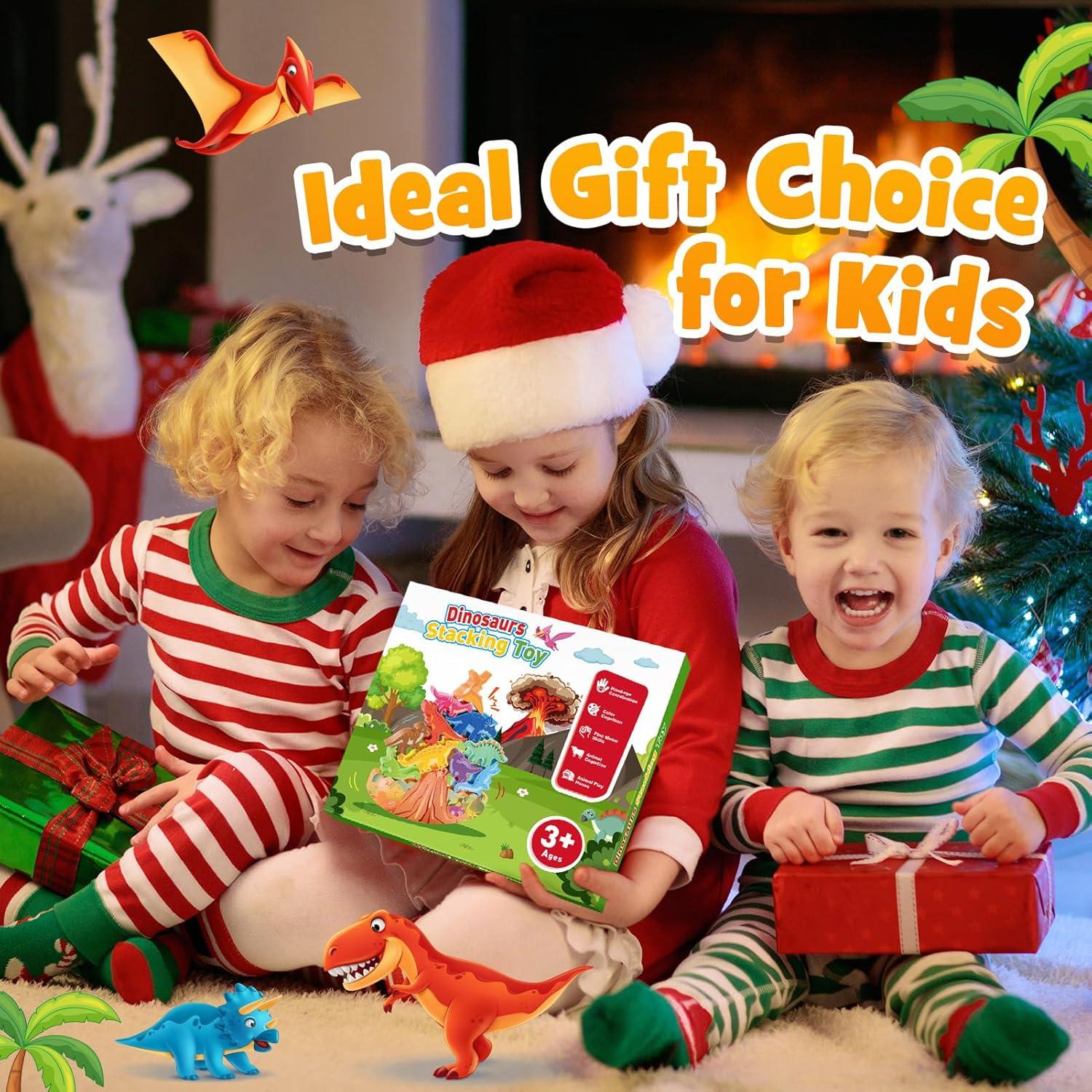 Juguete de Apilamiento de Dinosaurios IPORUP 10 Piezas 3-8 Años