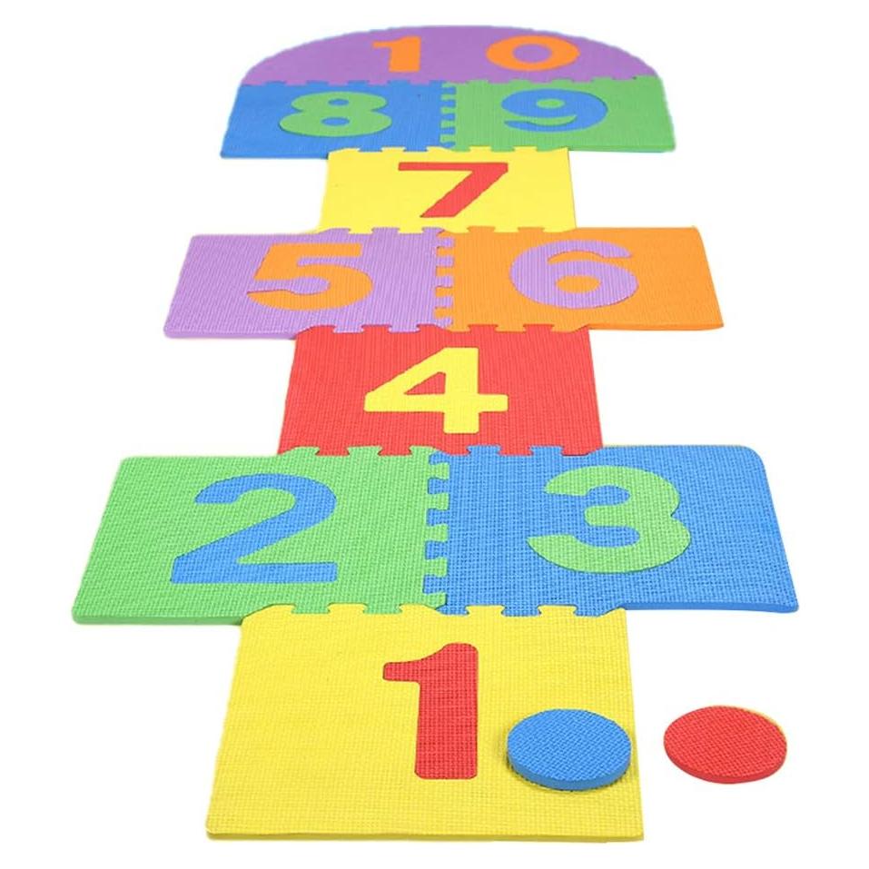 Juego de Rayuela Gigante para Niños - Alfombra de Espuma EVA 210x60 cm