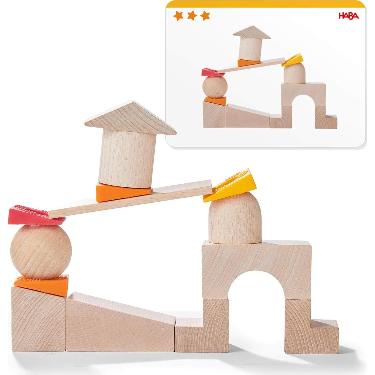 Juego de Bloques de Madera HABA Torres Inestables 19 Piezas