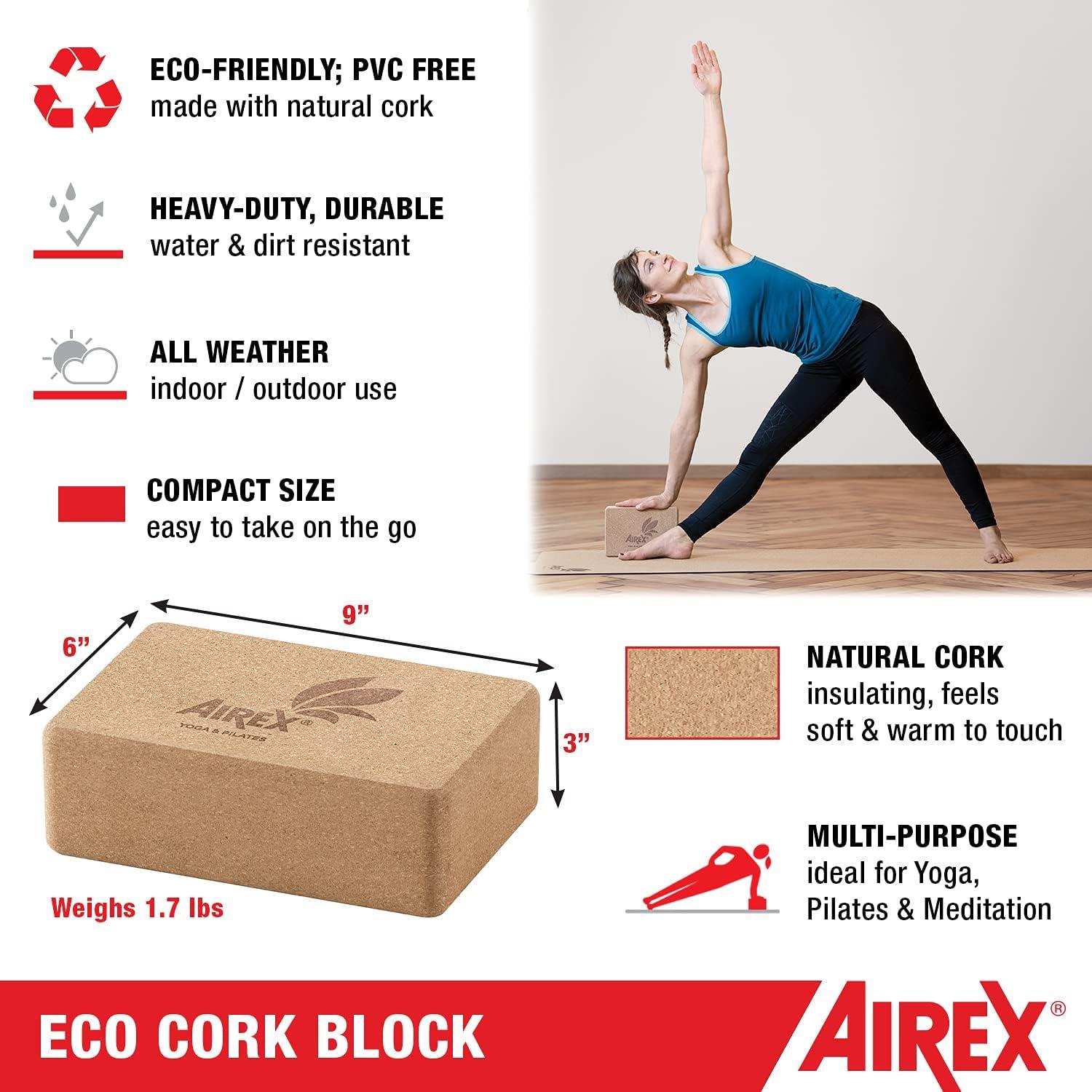 Bloque de Corcho ECO Airex para Yoga y Ejercicios - 22.86x15.24x10.16 cm