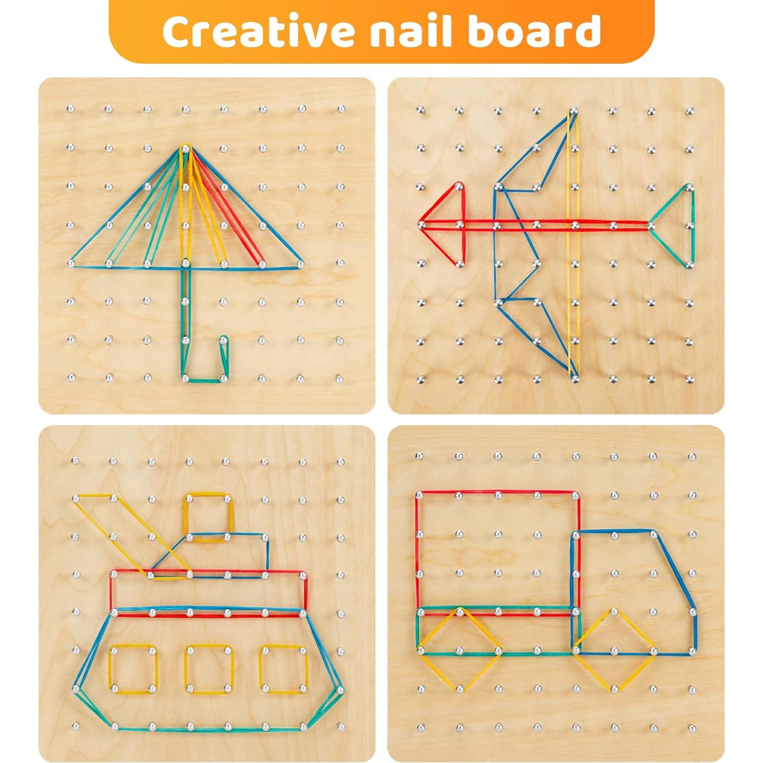 Paquete de 2 Tableros Geométricos de Madera HEELWIRE 18cm