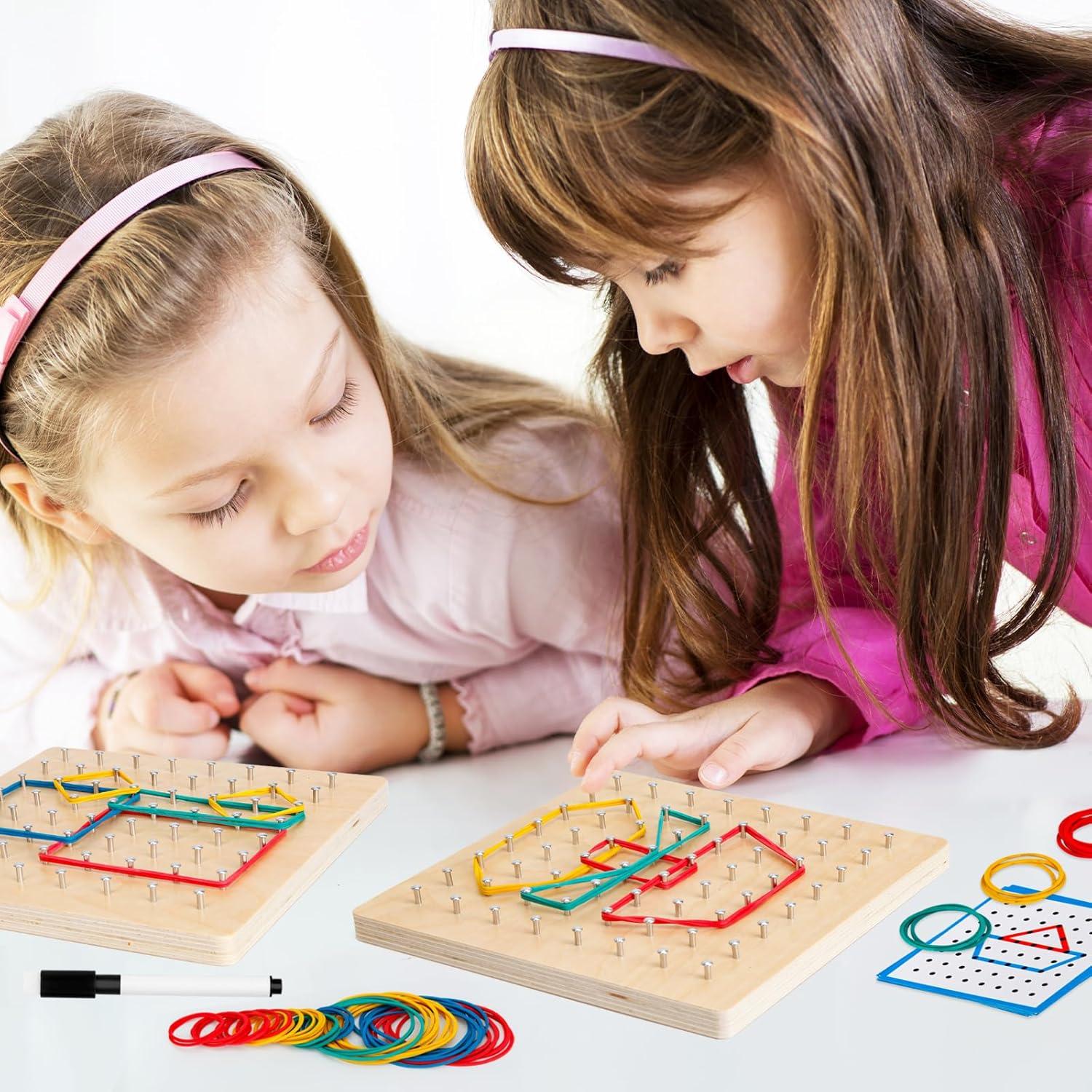 Paquete de 2 Tableros Geométricos de Madera HEELWIRE 18cm