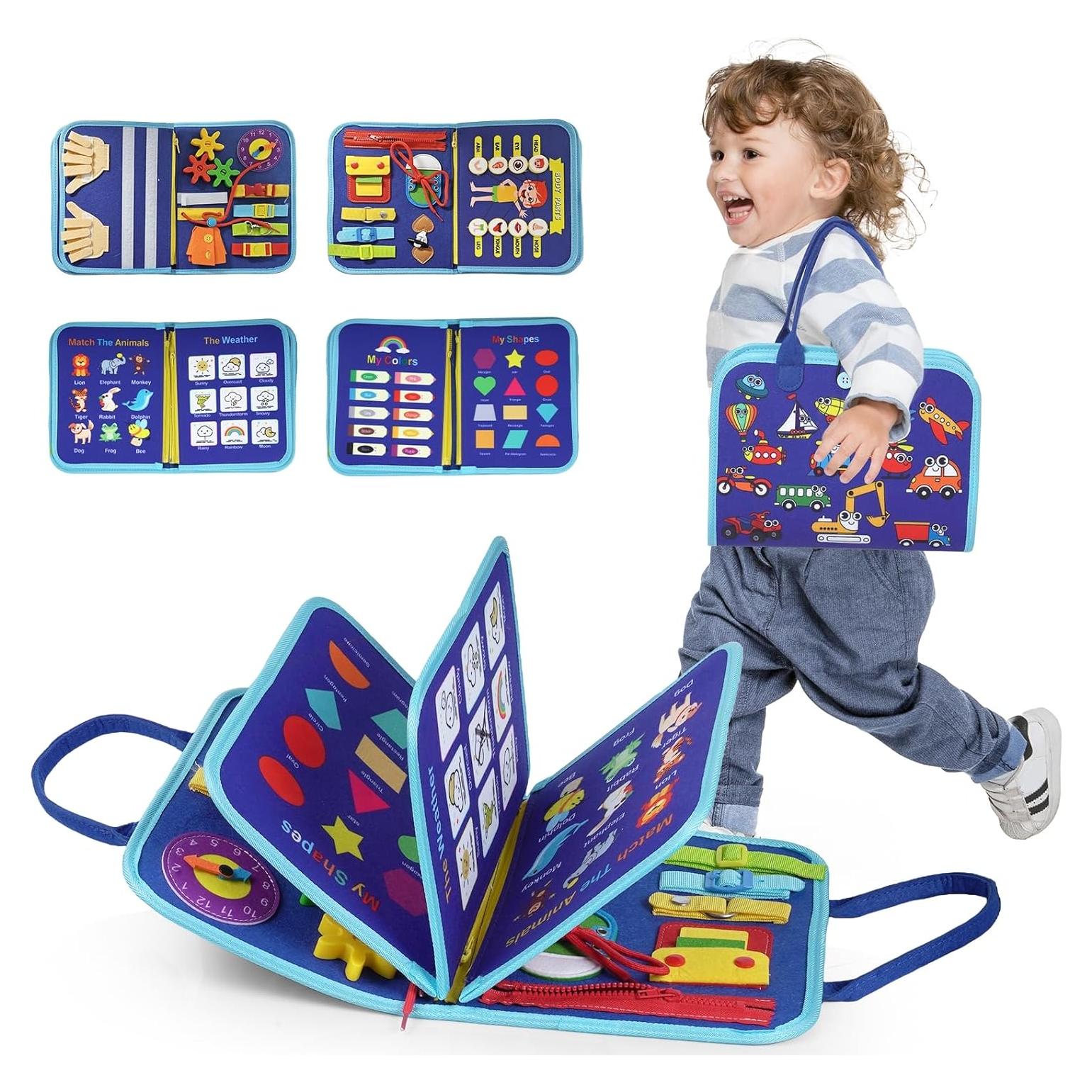 Tablero Ocupado Montessori INKLAB 8 Páginas Azul para Niños 3+