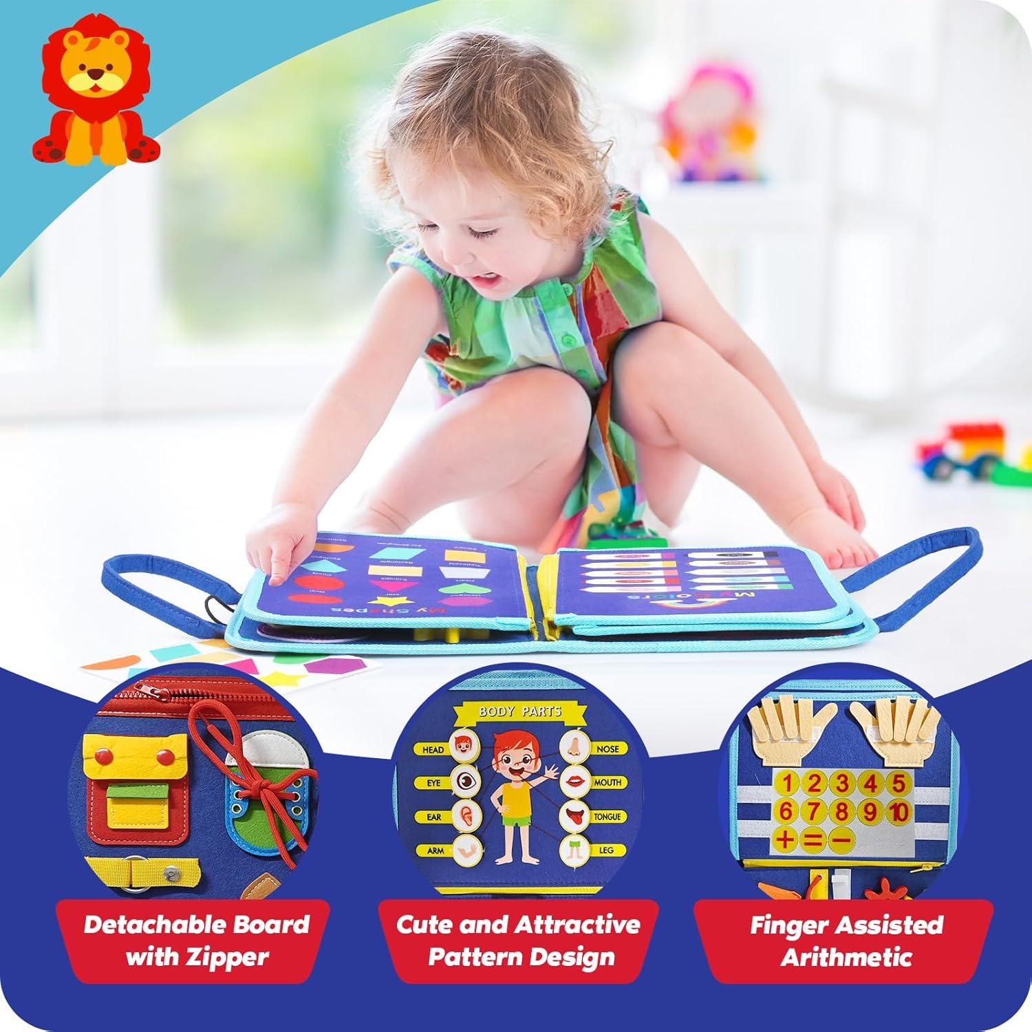 Tablero Ocupado Montessori INKLAB 8 Páginas Azul para Niños 3+