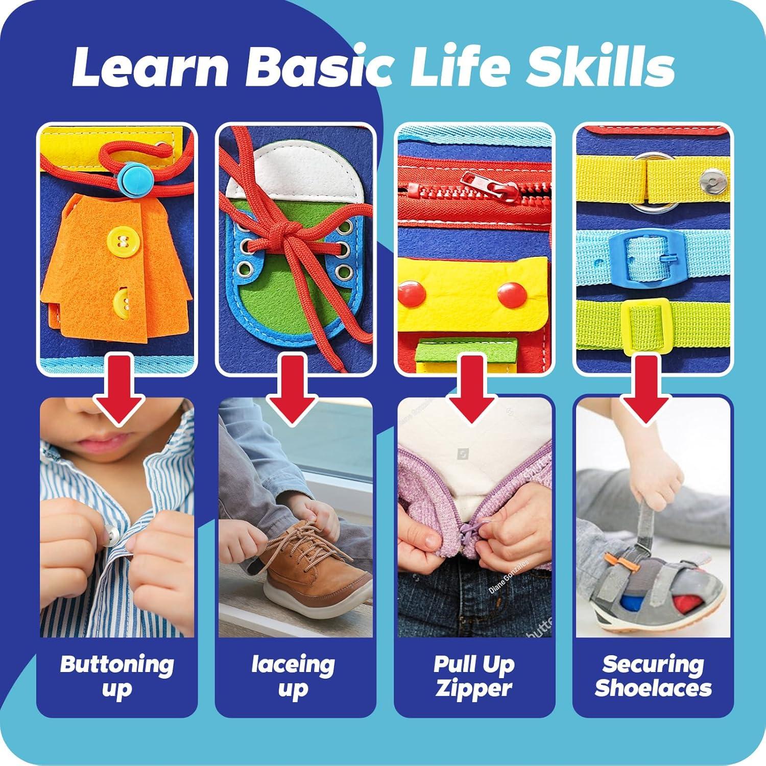 Tablero Ocupado Montessori INKLAB 8 Páginas Azul para Niños 3+