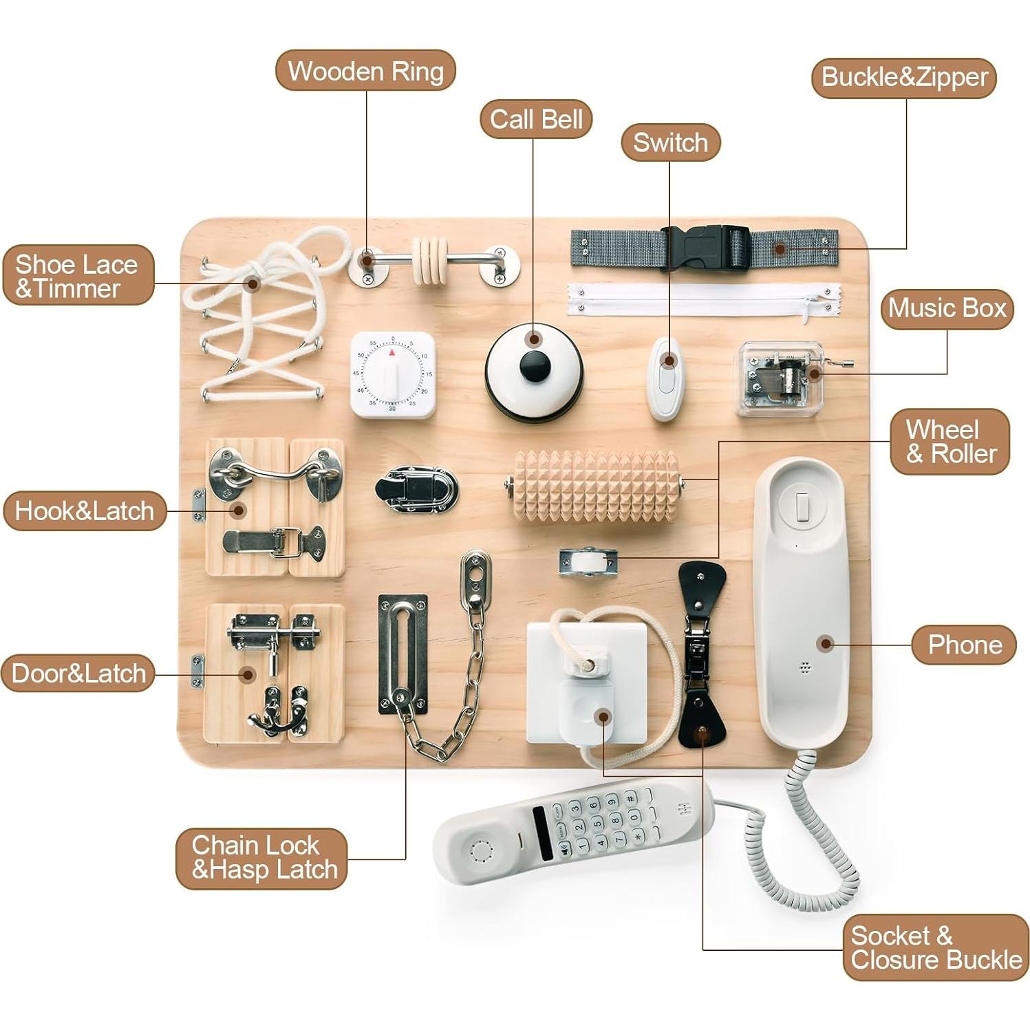 Tablero Ocupado Montessori Potatomato 21 en 1 para Niños 3 a 20 Años