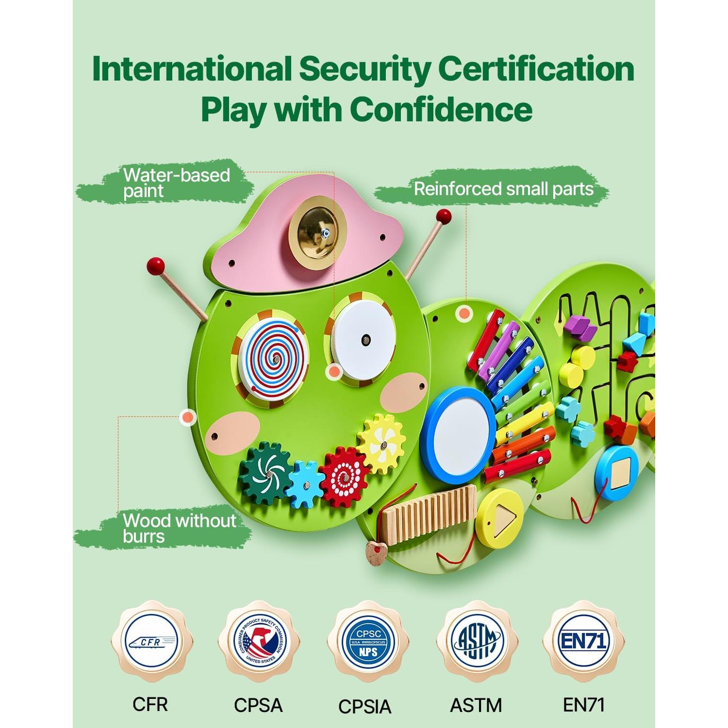 Tablero de Actividades Sensoriales VEVOR 12 Juegos Montessori