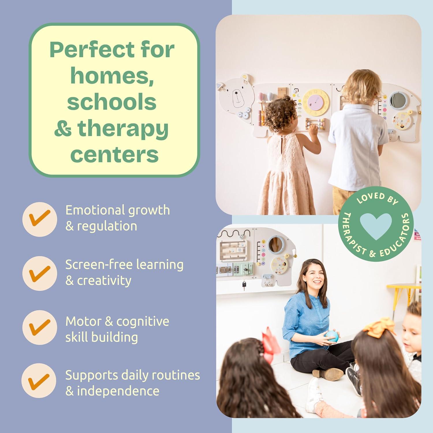 Panel Sensorial Montessori Floddle 70x41 cm para Niños 1-3 años