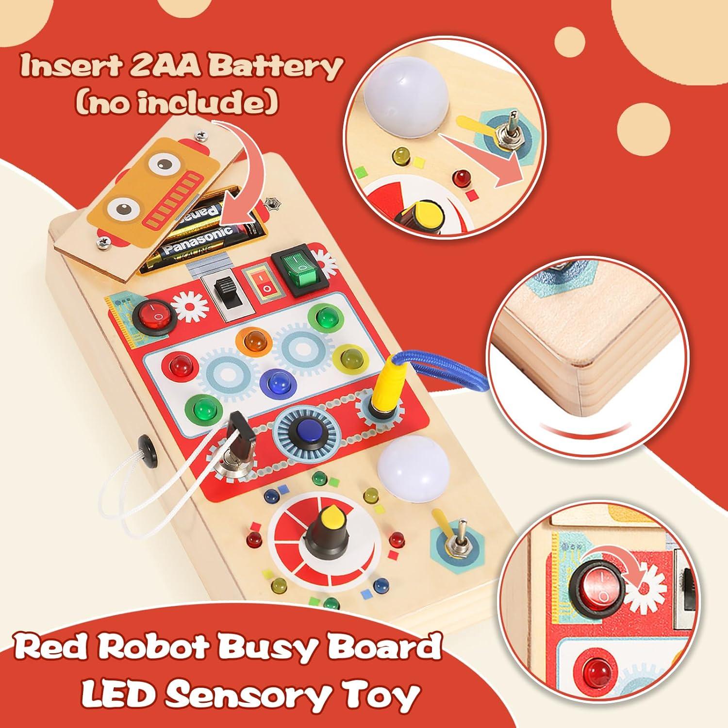 Juguete Montessori Asweets Tablero Ocupado Robot LED 11.4x5.6cm