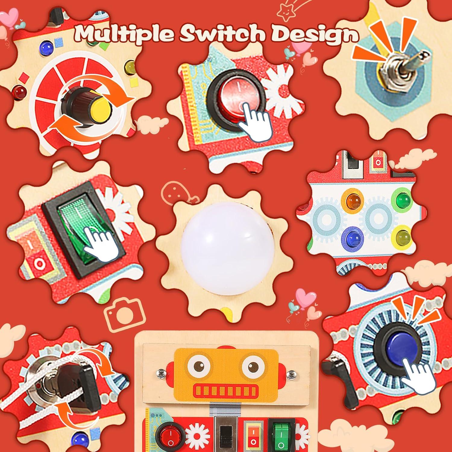 Juguete Montessori Asweets Tablero Ocupado Robot LED 11.4x5.6cm