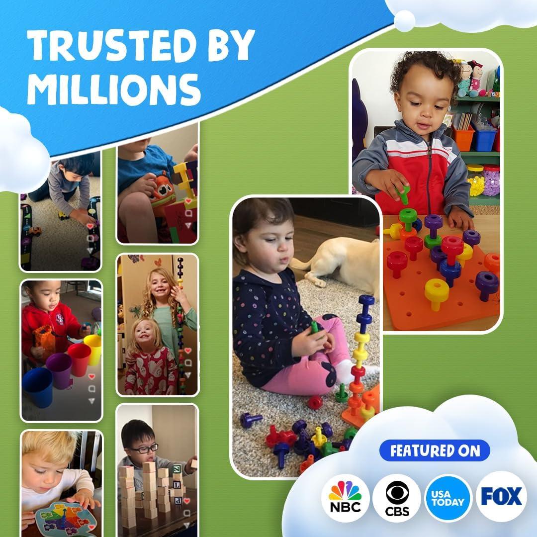 Conjunto de Juguetes Montessori Skoolzy - Tablero de Clavos 33 Piezas