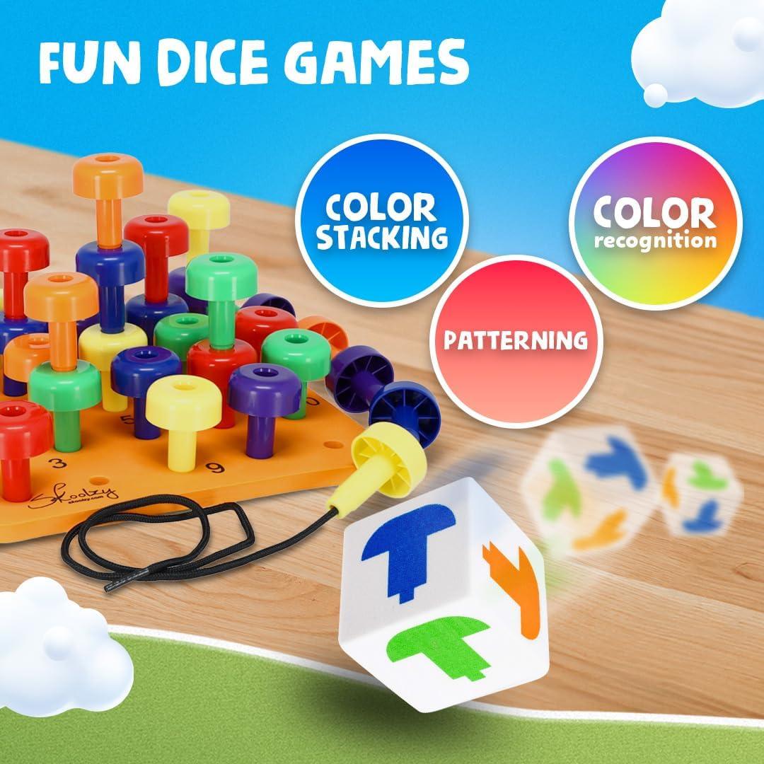 Conjunto de Juguetes Montessori Skoolzy - Tablero de Clavos 33 Piezas