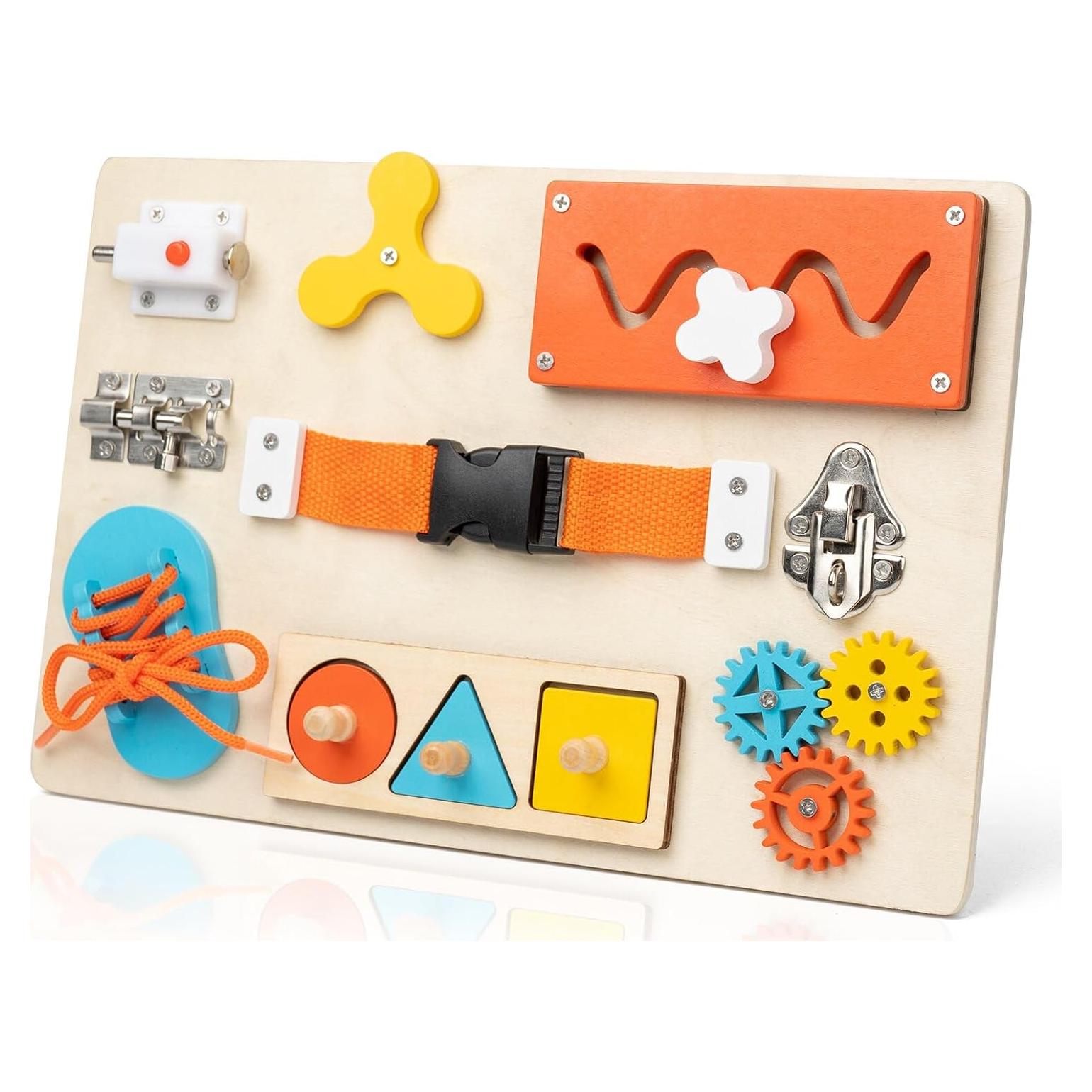 Tablero Ocupado Montessori KDSFT 9-en-1 para Niños 3-5 Años