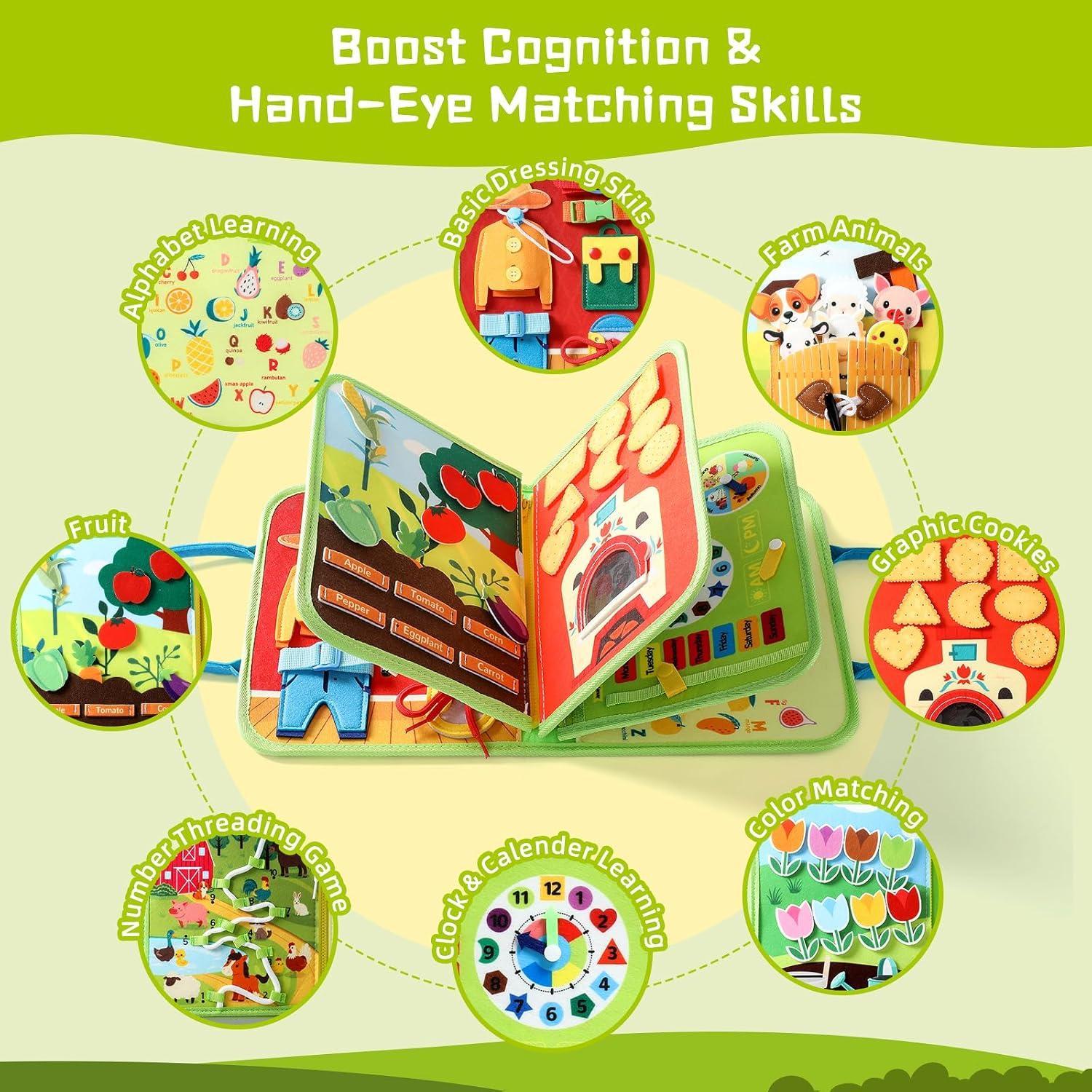 Tablero Ocupado Montessori POIKSHARK 30+ Actividades 3-6 Años