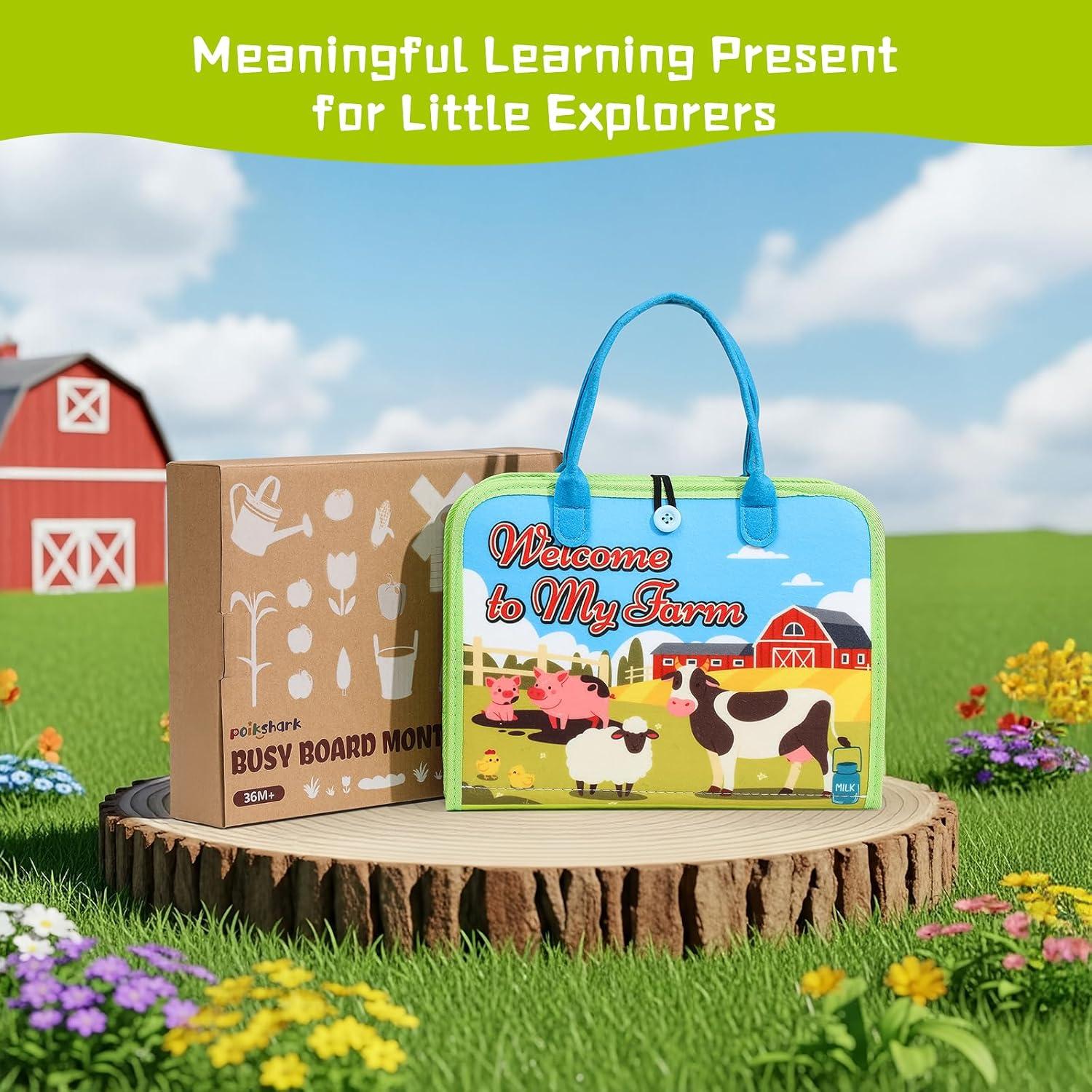 Tablero Ocupado Montessori POIKSHARK 30+ Actividades 3-6 Años