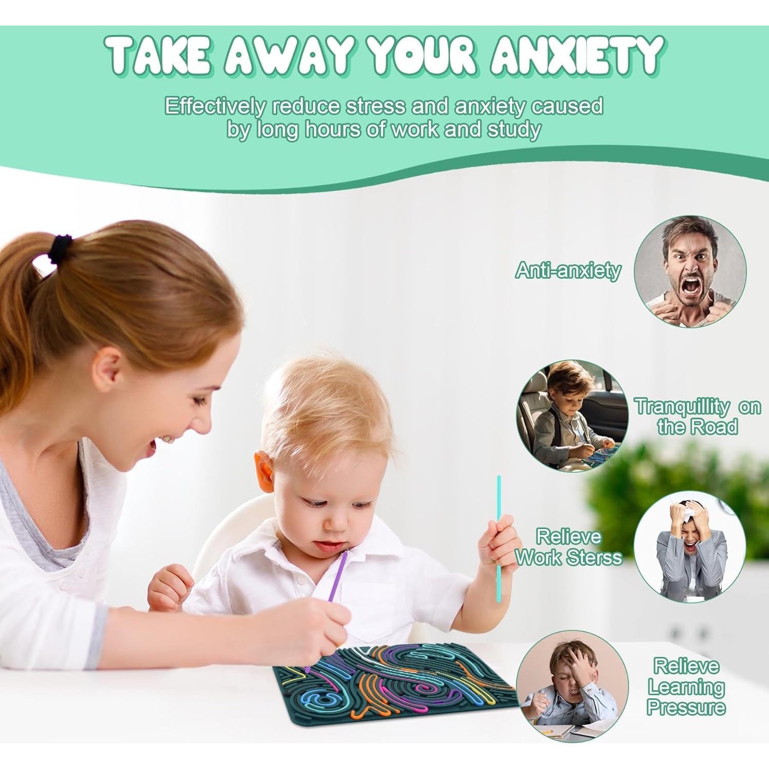 Tablero Sensorial de Silicona Liangding - 40 Cuerdas - 20x14 cm