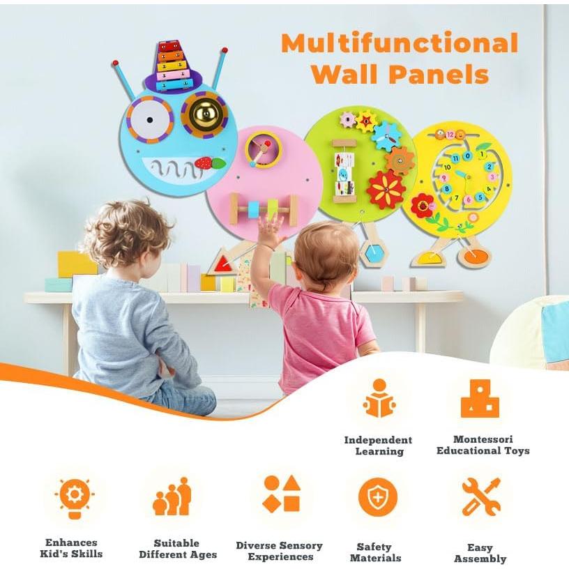 Panel Sensorial Interactivo Muiofang Oruga 40x33cm para Niños