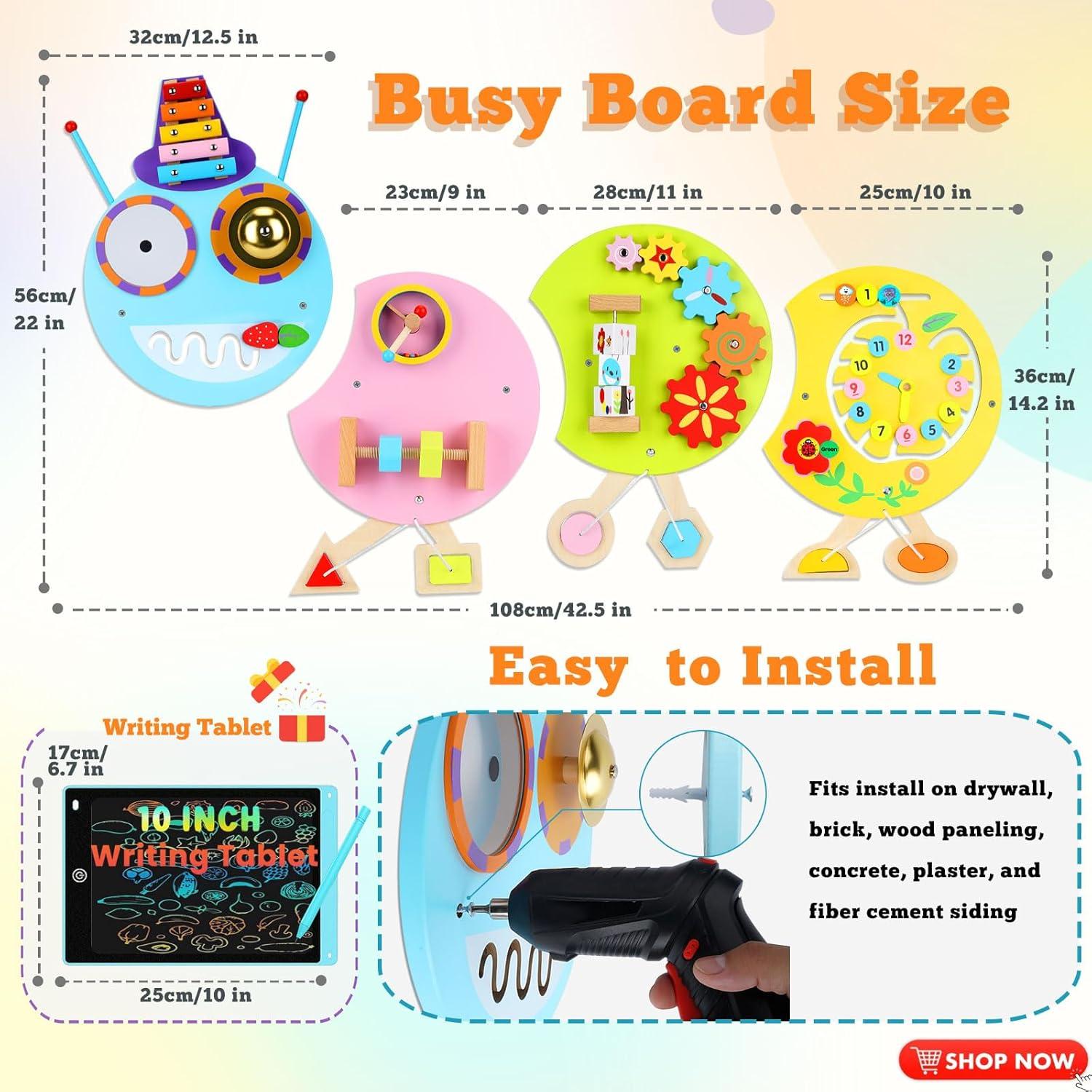 Panel Sensorial Interactivo Muiofang Oruga 40x33cm para Niños