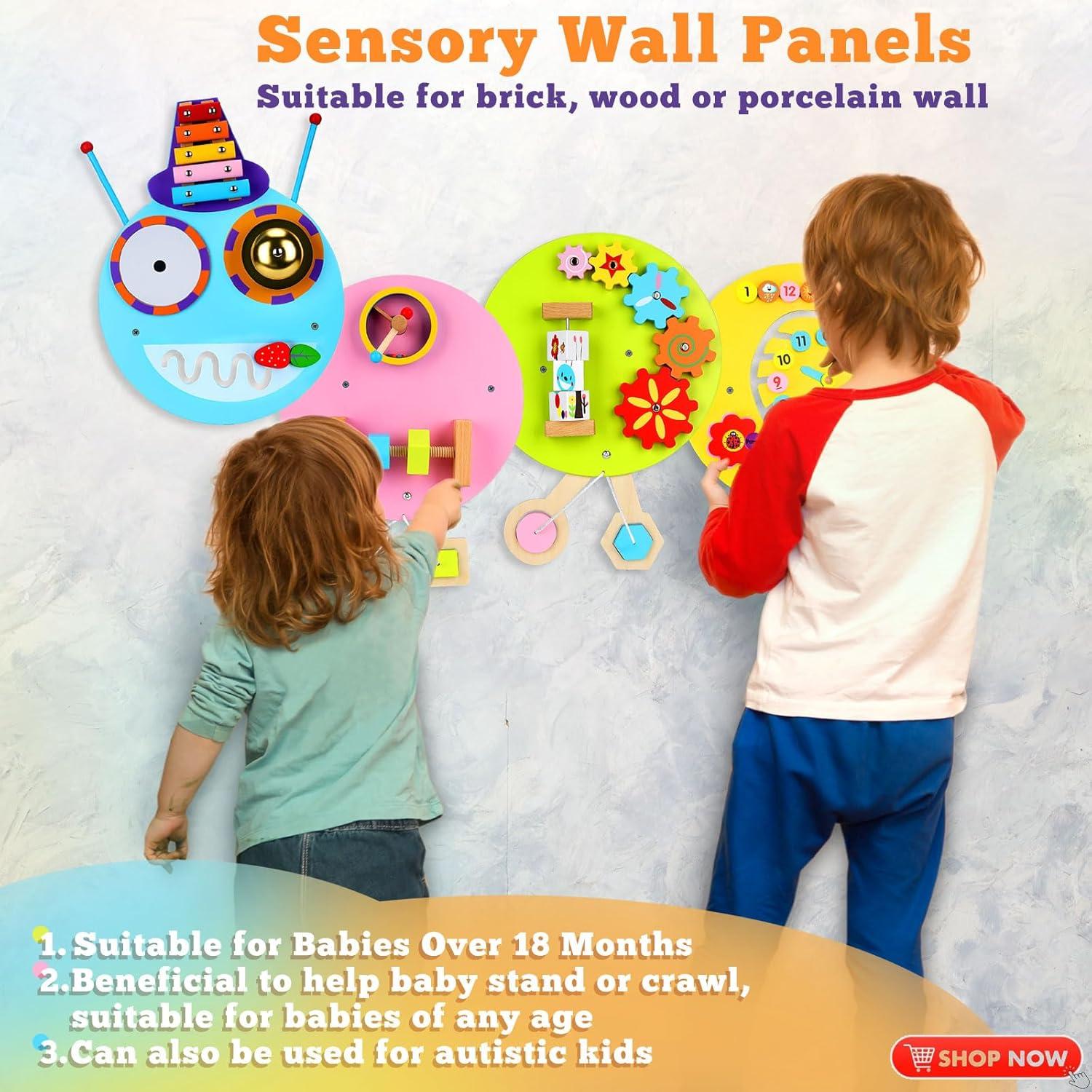 Panel Sensorial Interactivo Muiofang Oruga 40x33cm para Niños