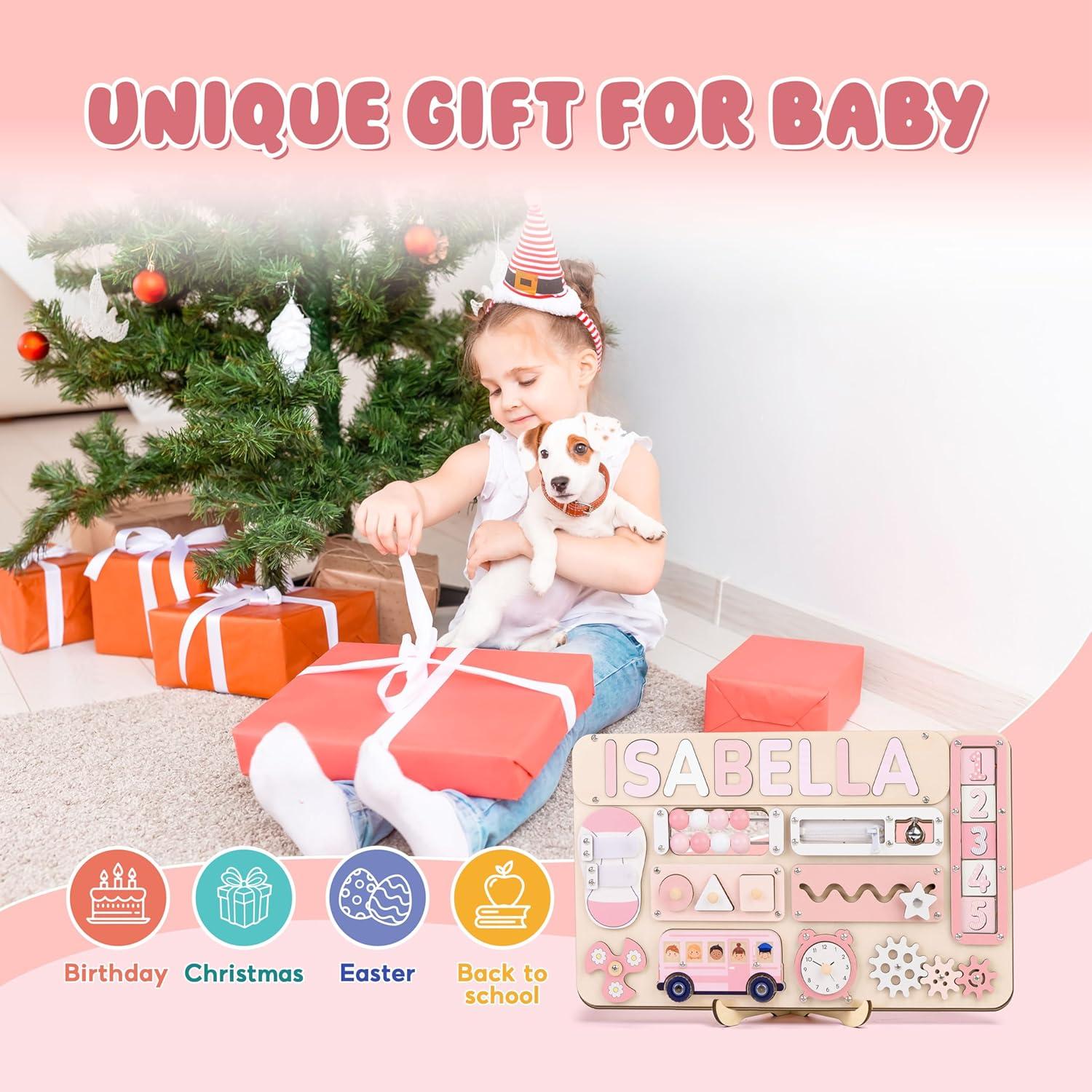 Tablero Ocupado Grande Montessori Personalizado Niña 1-3 Años