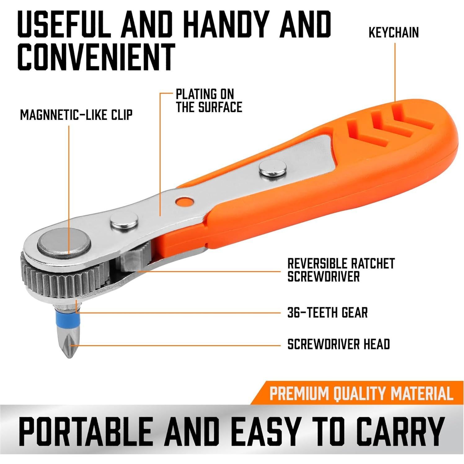 Juego de Puntas Estrella HORUSDY 23 Piezas 1/4" para Carraca
