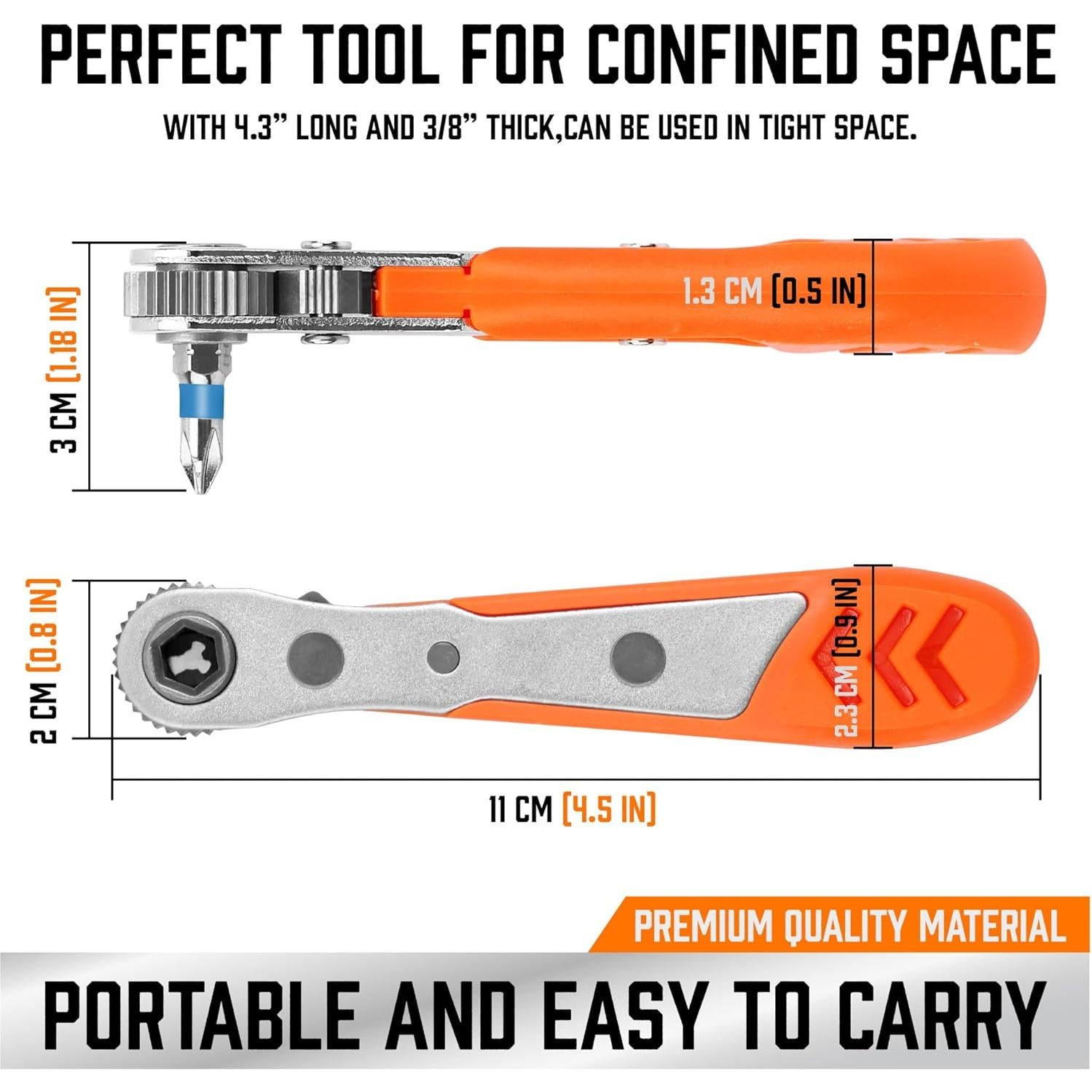 Juego de Puntas Estrella HORUSDY 23 Piezas 1/4" para Carraca